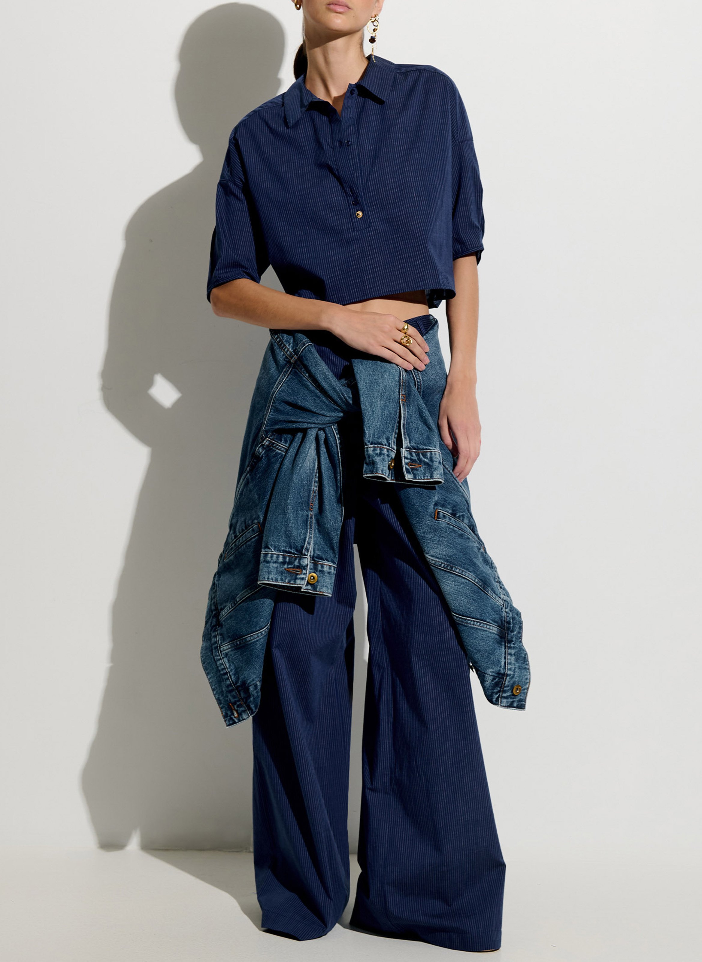 Polo kraag blouse van katoen SESSUN Blauw