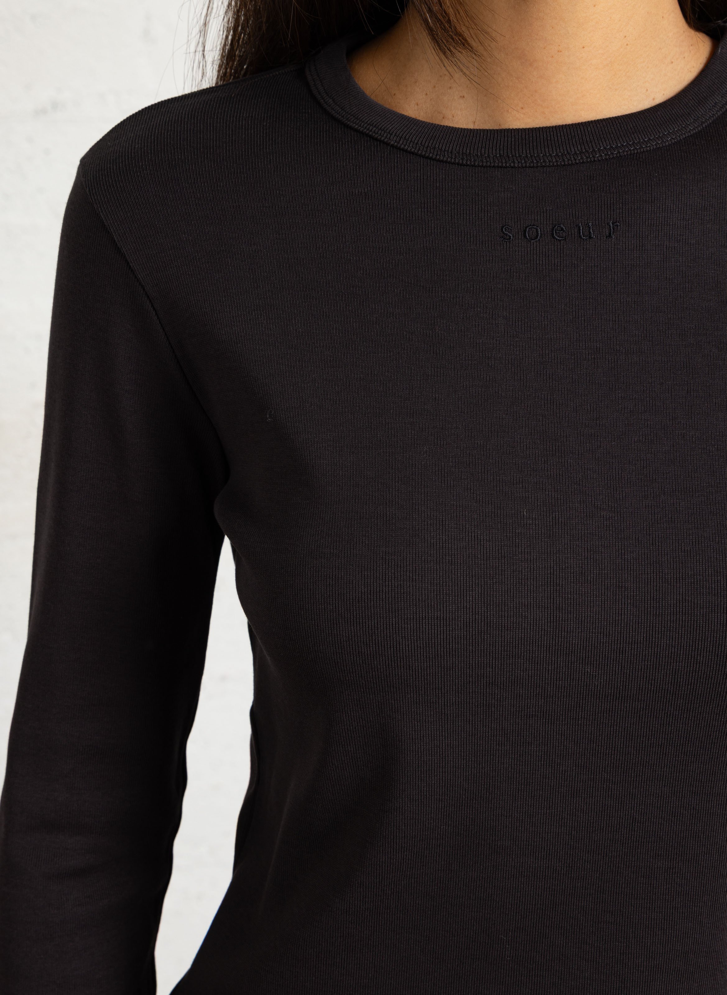 tee-shirt droit en coton bio SOEUR Gris