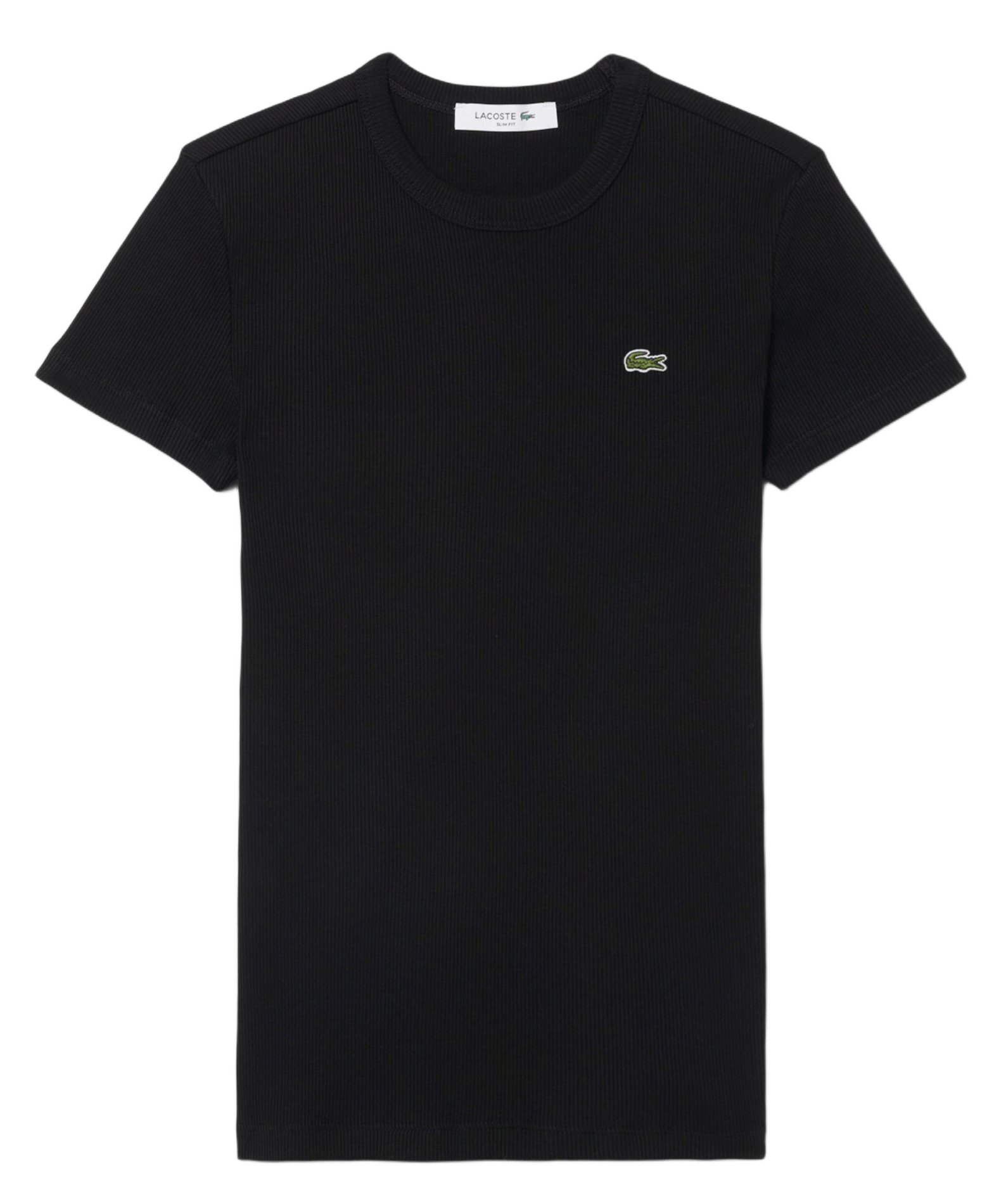 Close-fit round-neck cotton T-shirt LACOSTE Black