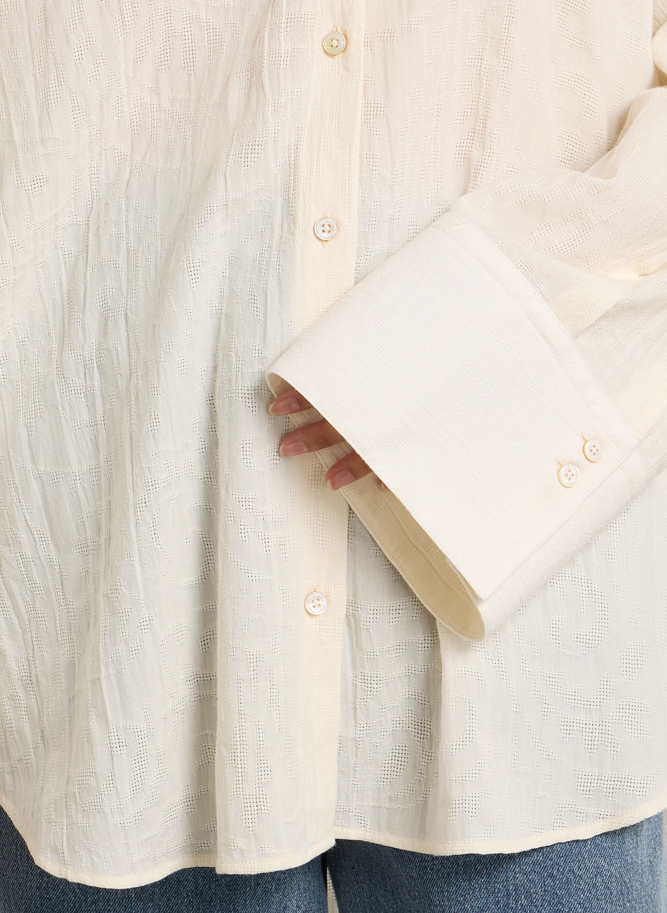 Chemise ample texturée en coton RUE DE TOKYO Beige