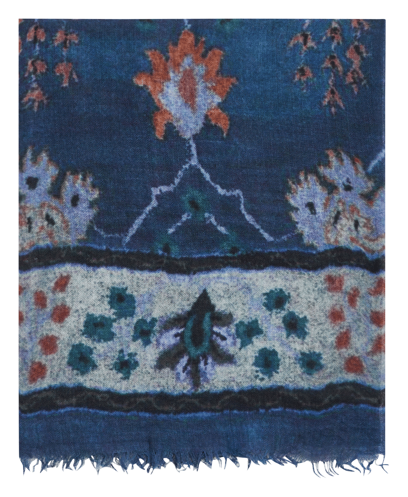 Printed wool scarf GERARD DAREL Blue