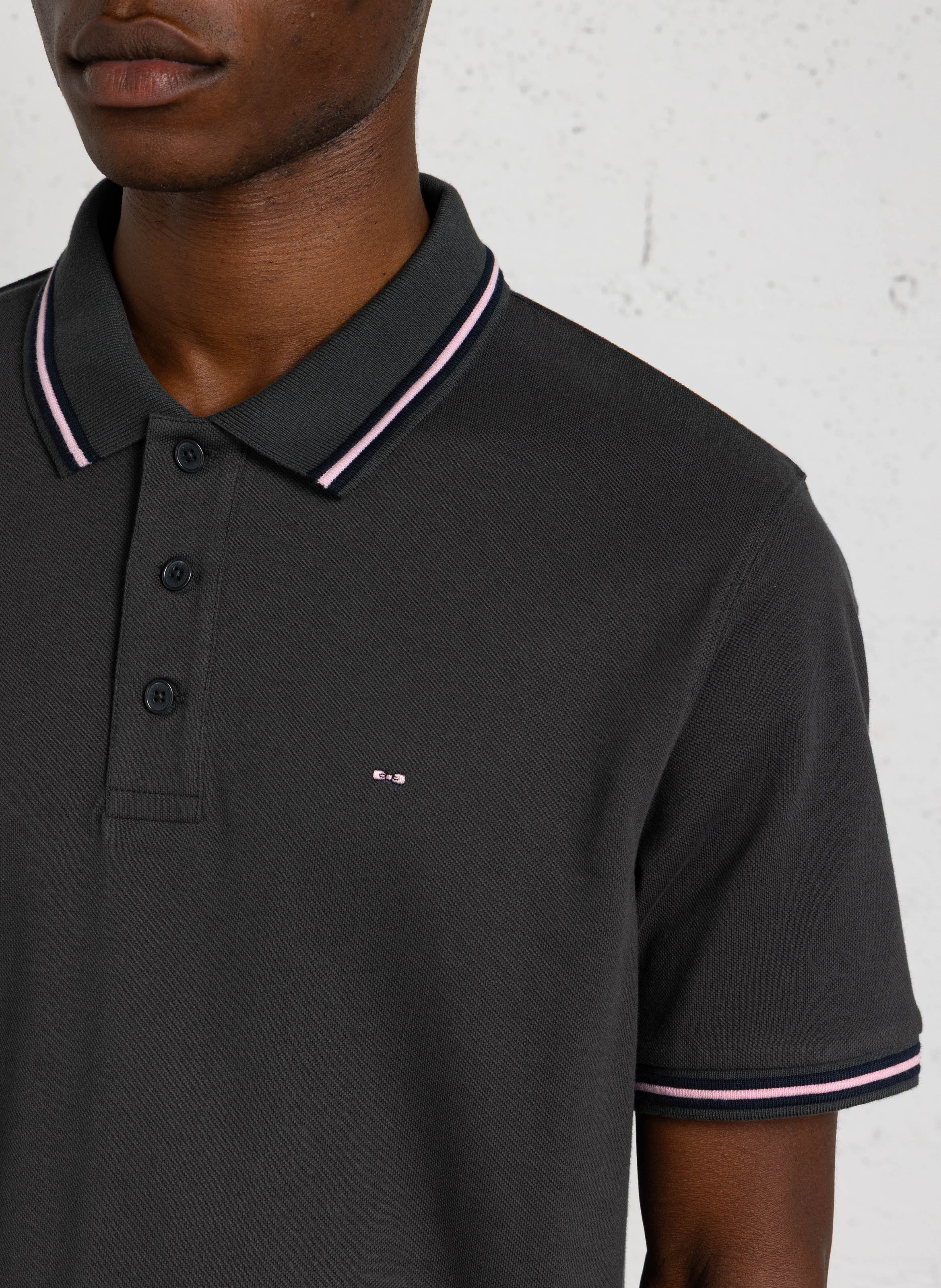 Short-sleeved solid color polo shirt EDEN PARK Khaki