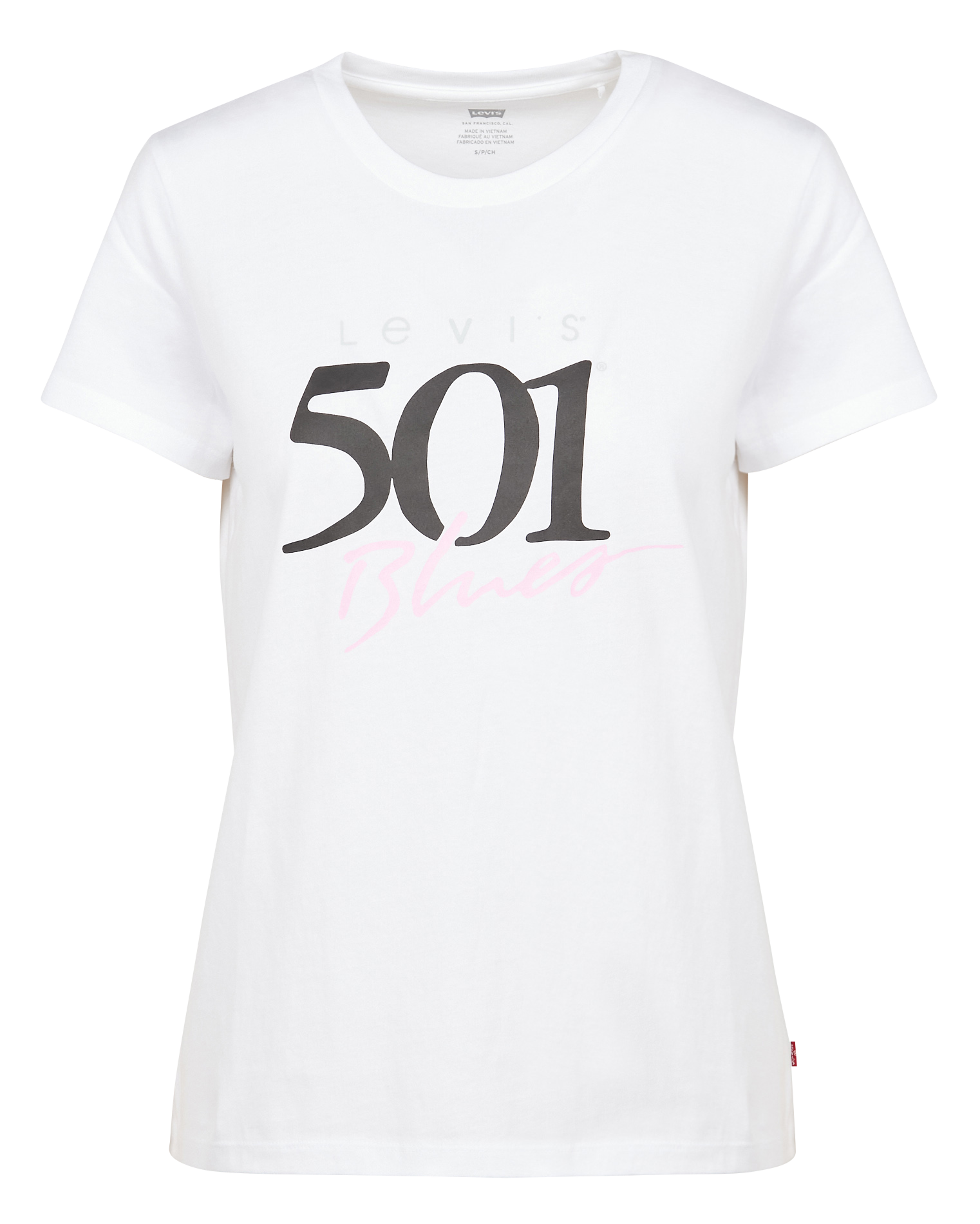 Tee-shirt col rond en coton LEVI'S Blanc