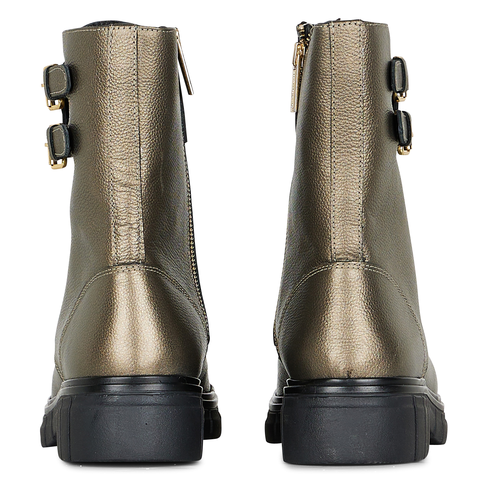 Grained leather lace-up ankle boots LES TROPEZIENNES PAR M.BELARBI Golden