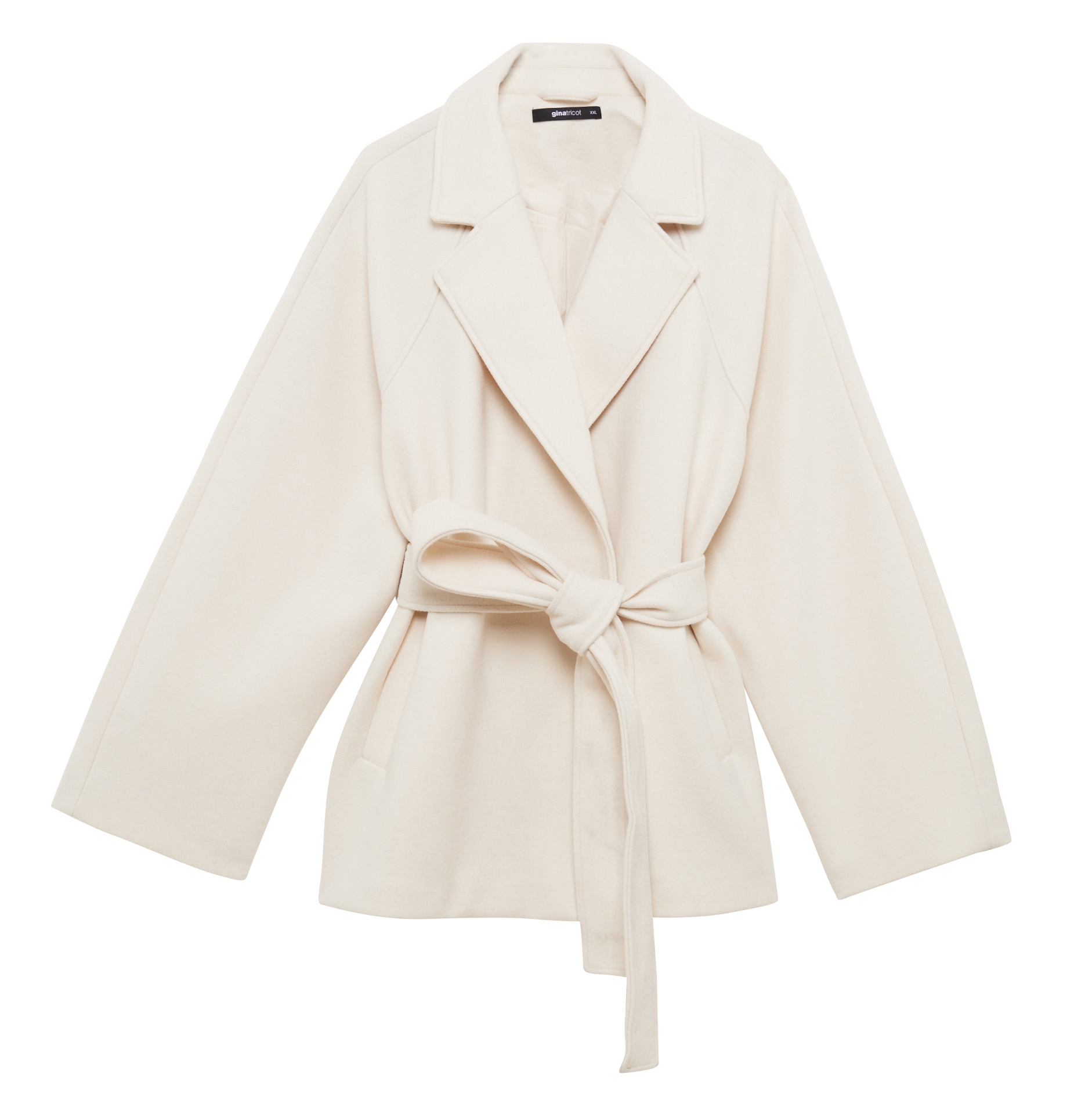 Manteau col tailleur ceinturé  GINA TRICOT Blanc