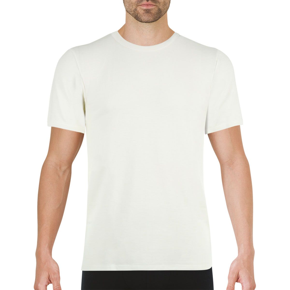 Tee Shirt Col Rond Manches Courtes Ligne Chaude Blanc Eminence