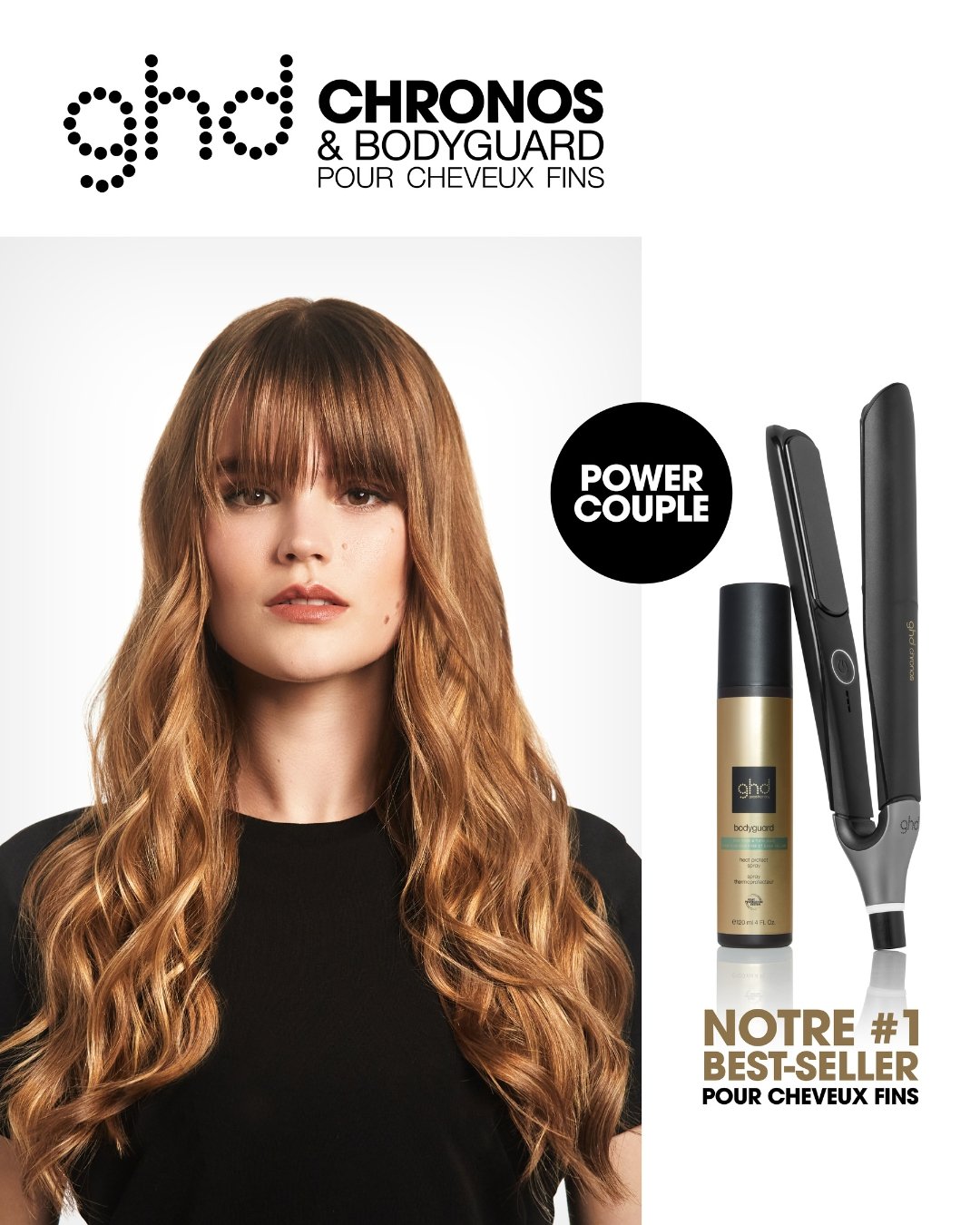 BODYGUARD Thermoprotective spray for fine hair GHD Noir