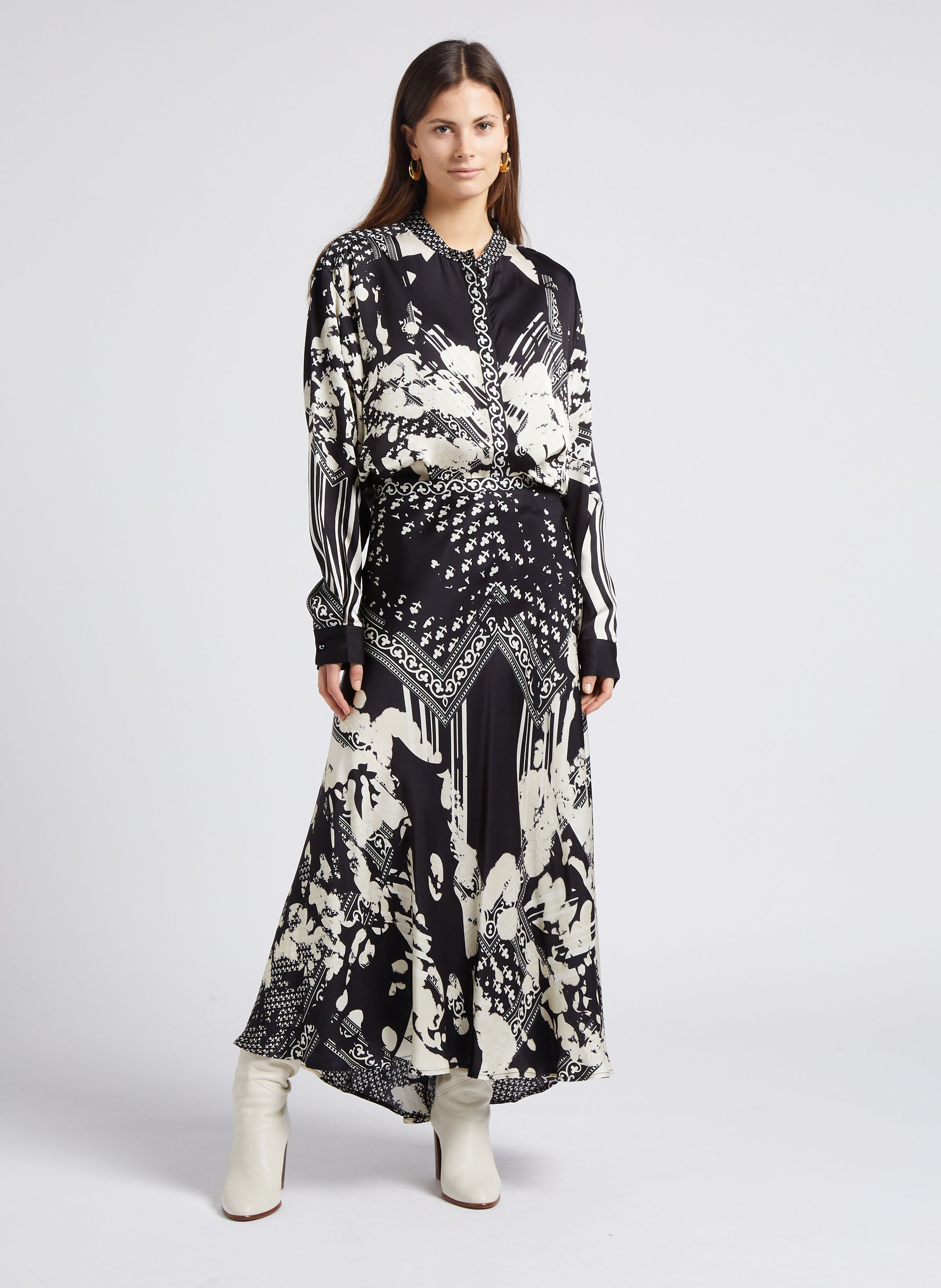 Jupe longue imprimé MES DEMOISELLES Noir