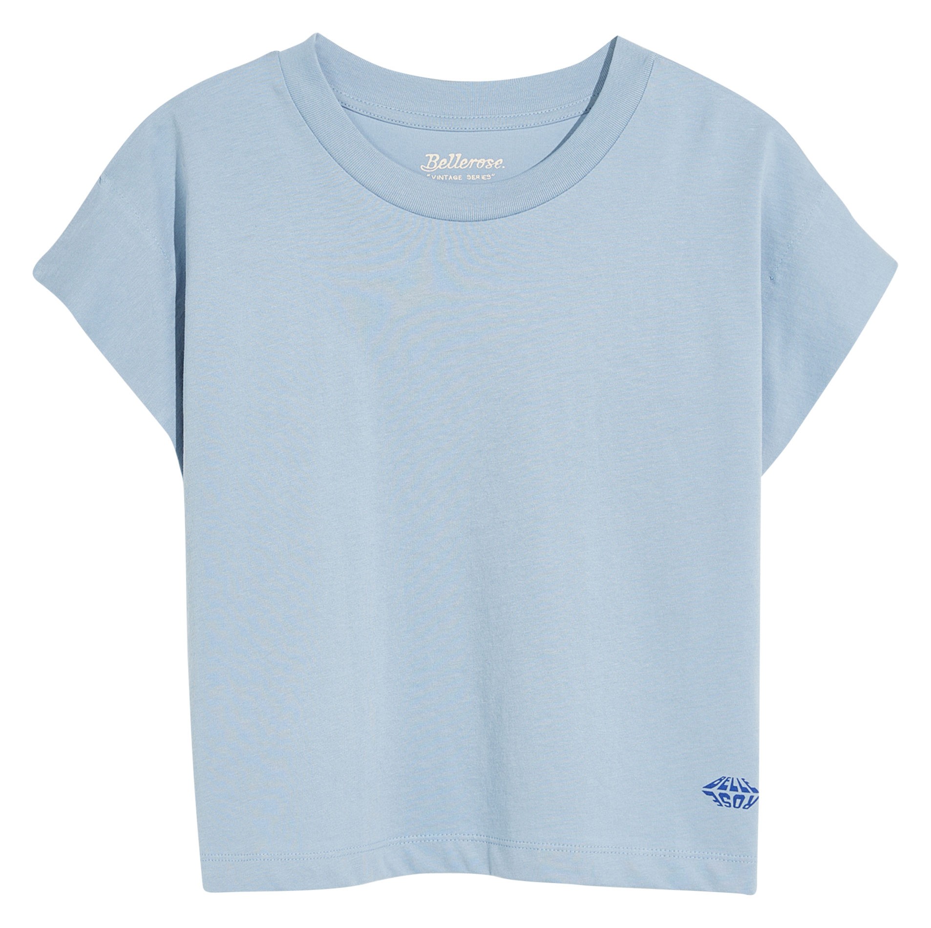 Straight heathered and screen-printed organic cotton t-shirt BELLEROSE Blue