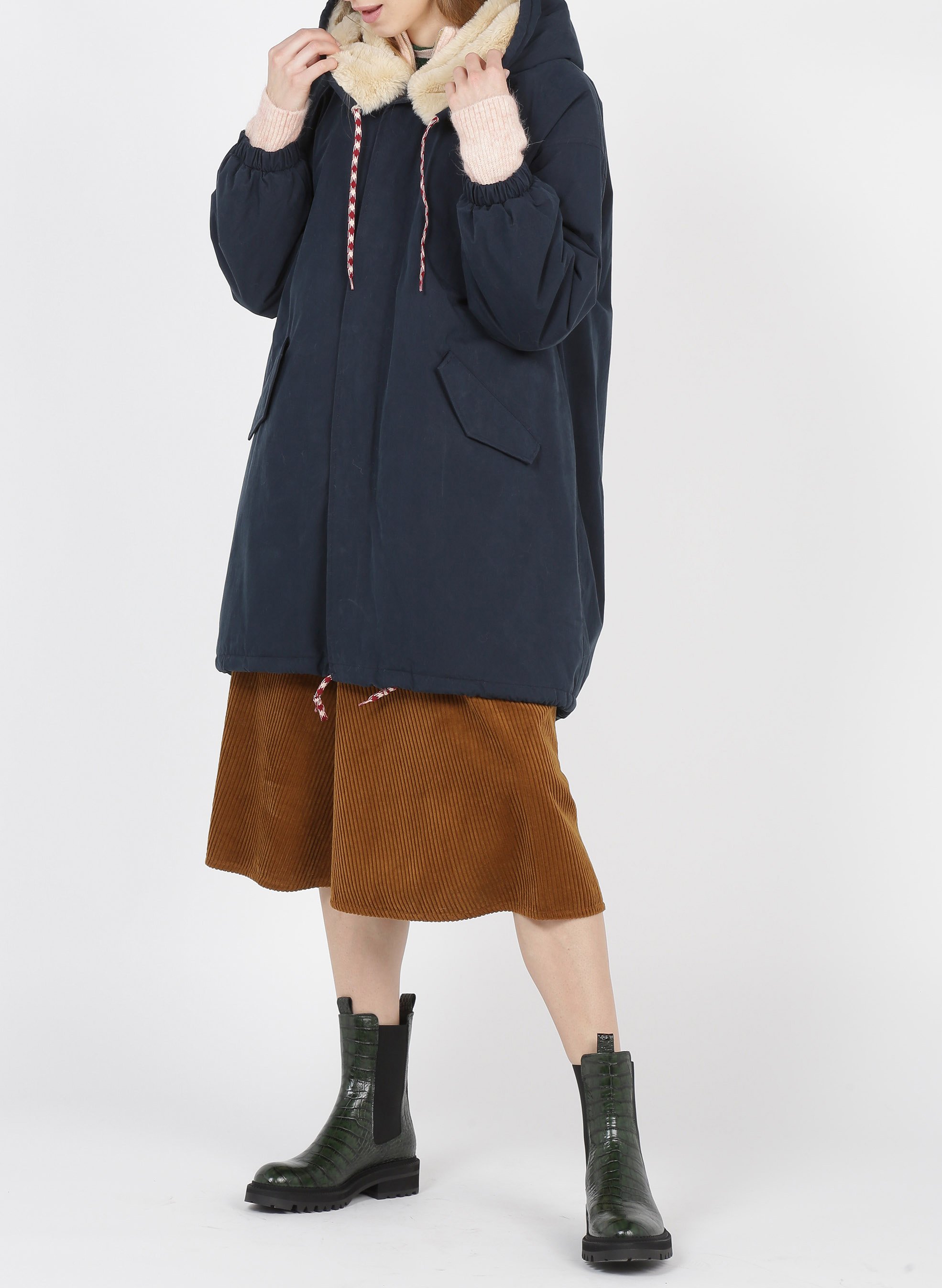 Parka met gevoerde capuchon - katoenblend BELLEROSE Blauw