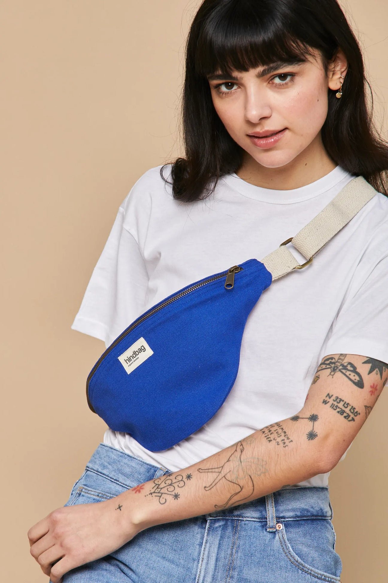 Cotton waist bag Blue