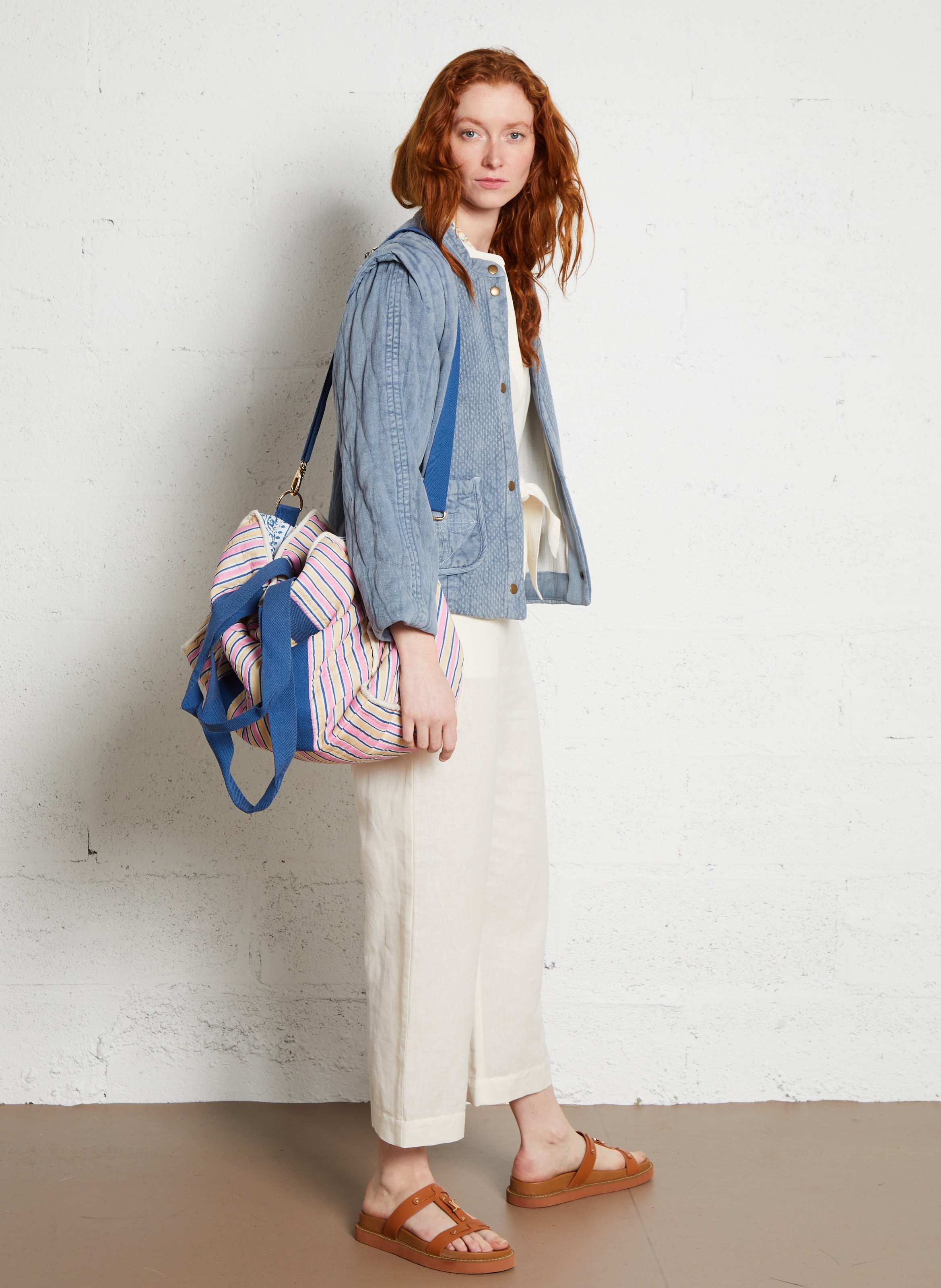 Ronde hals biologisch katoenen jumpsuit LOUISE MISHA Beige