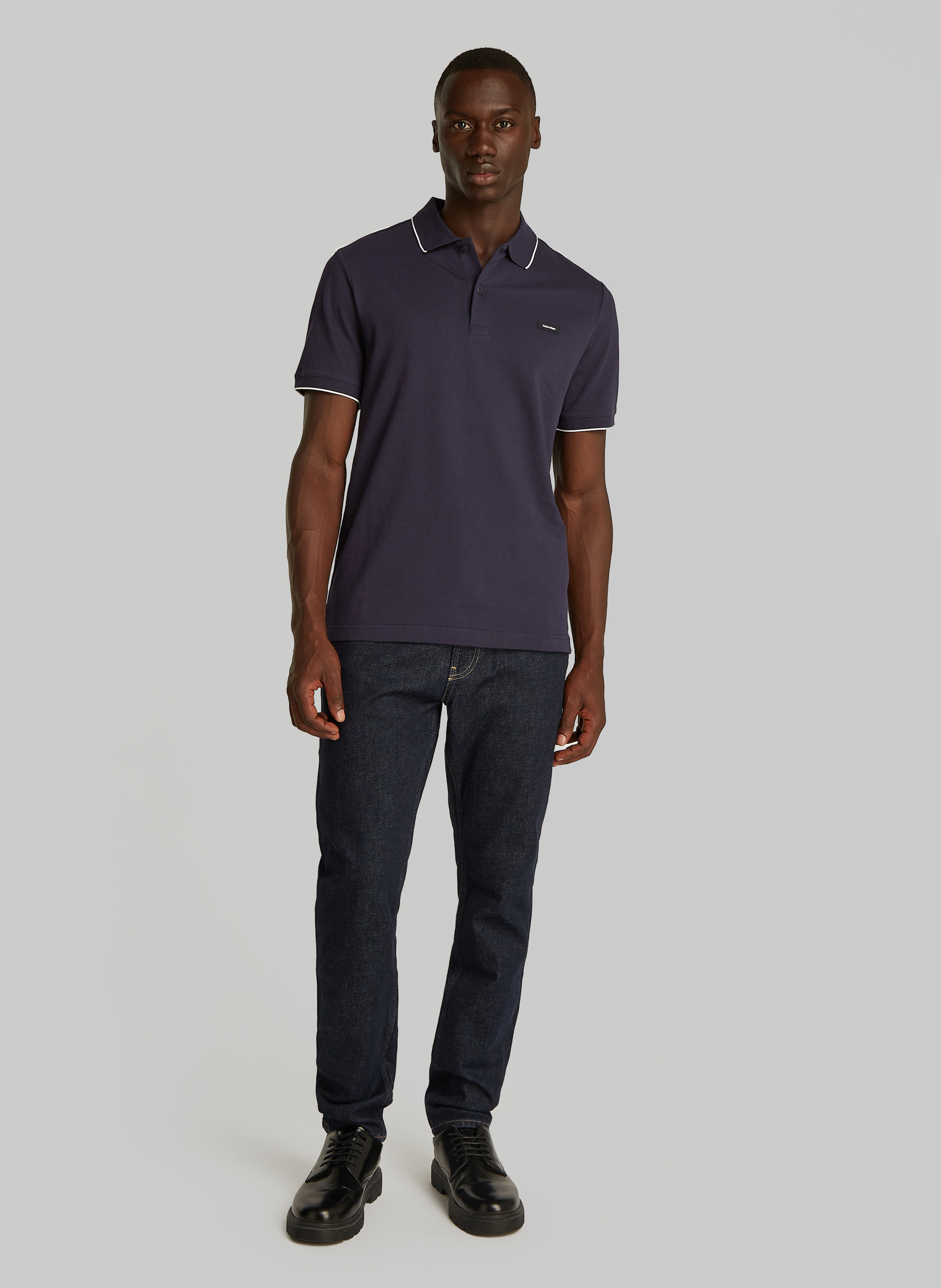 Polo slim-fit en coton piqué  CALVIN KLEIN Bleu