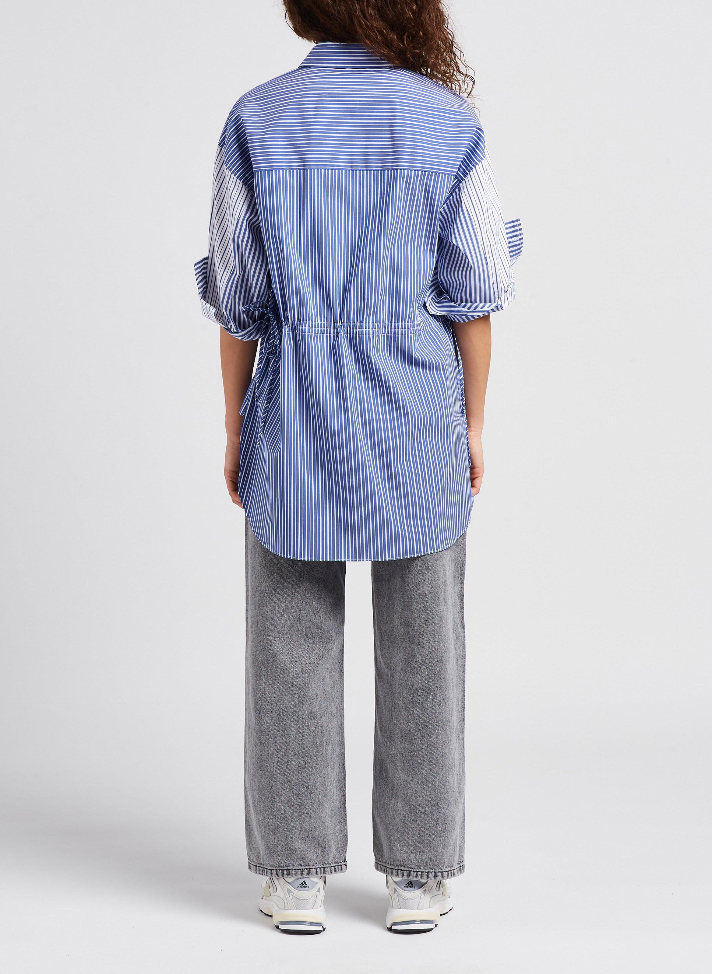 Chemise col classique en coton mélangé SECOND FEMALE Bleu