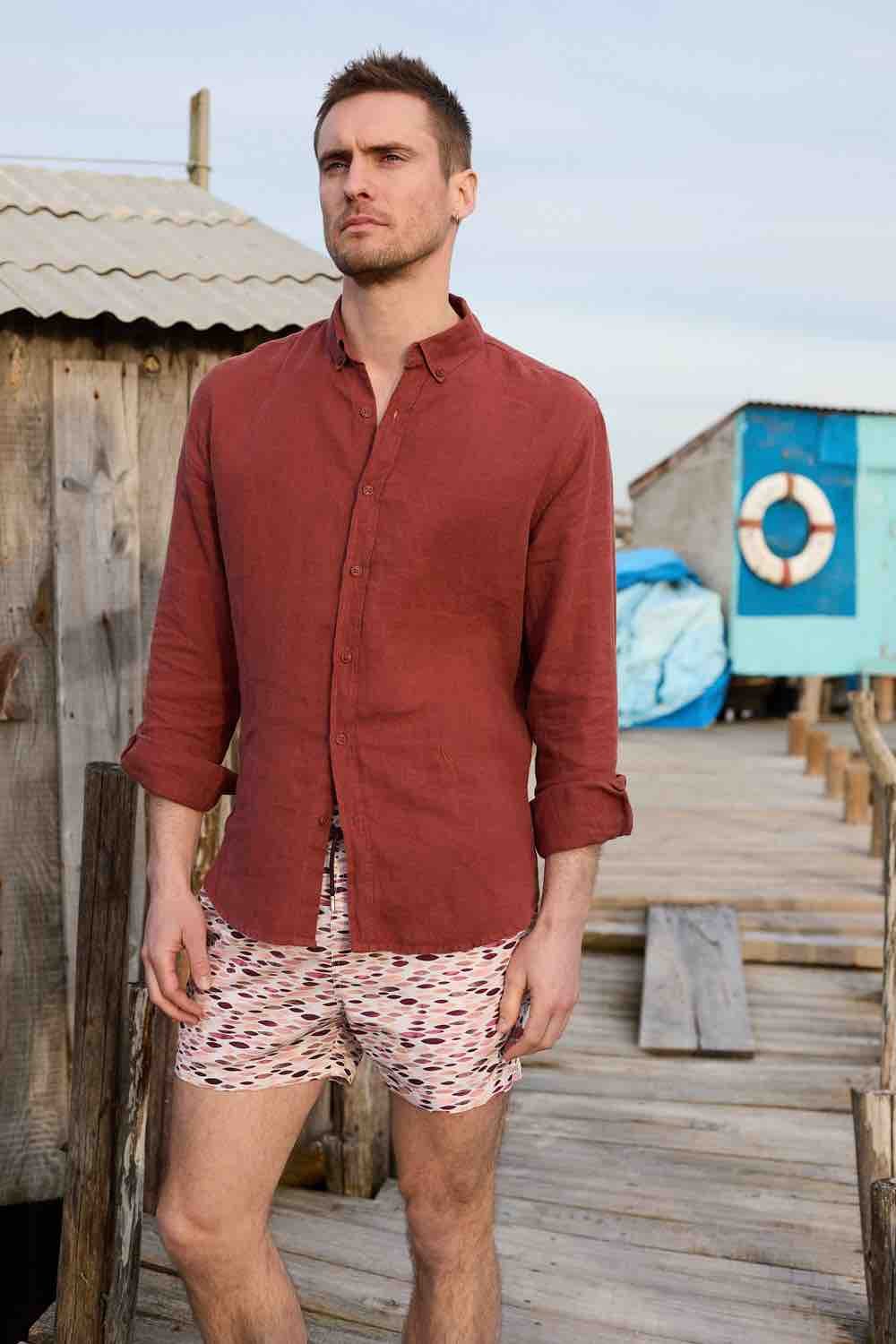 Printed swim shorts with elasticated waistband APNEE Purple