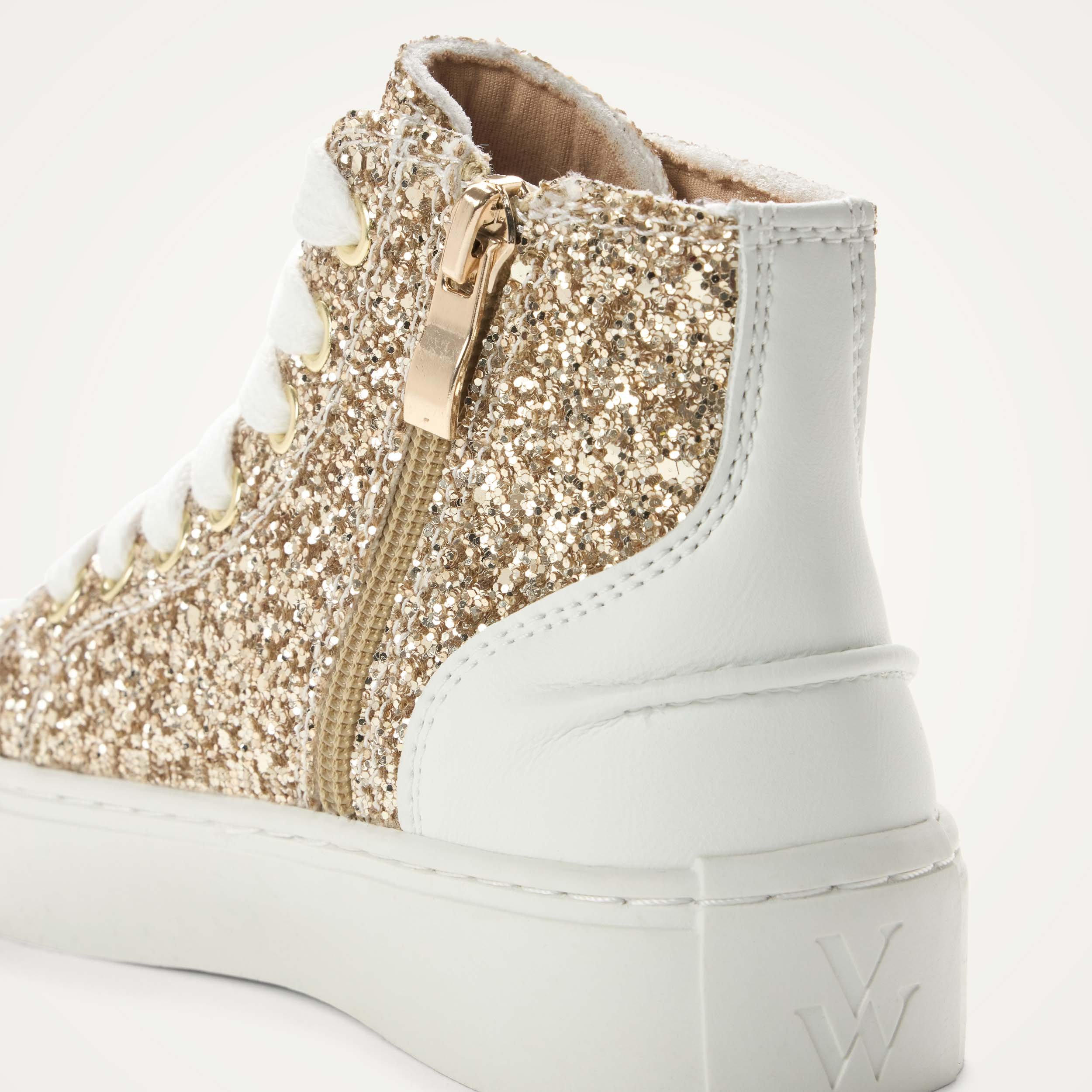 High-top glitter sneakers VANESSA WU Golden