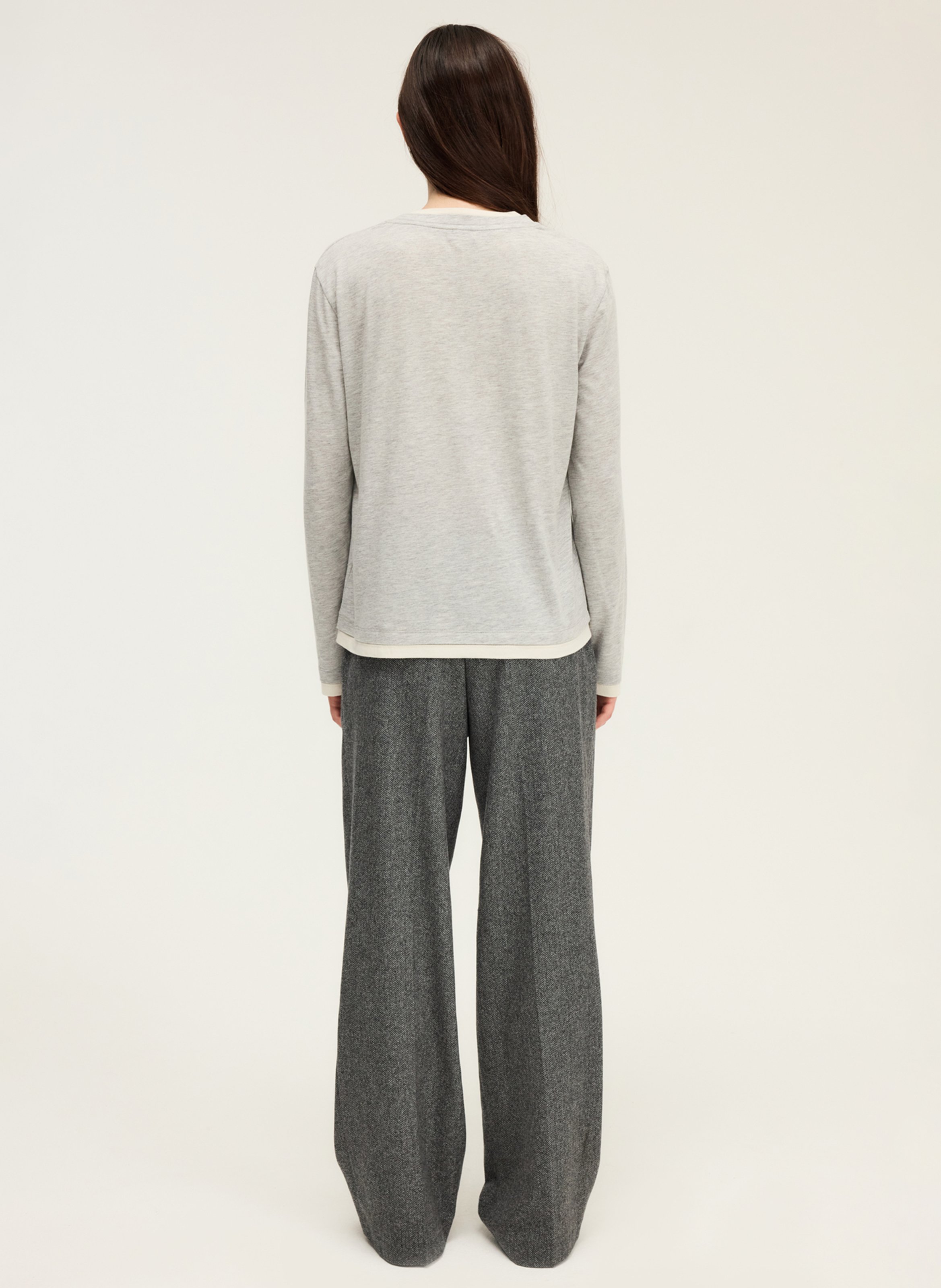 Tee-shirt droit en coton mélangé PABLO Gris