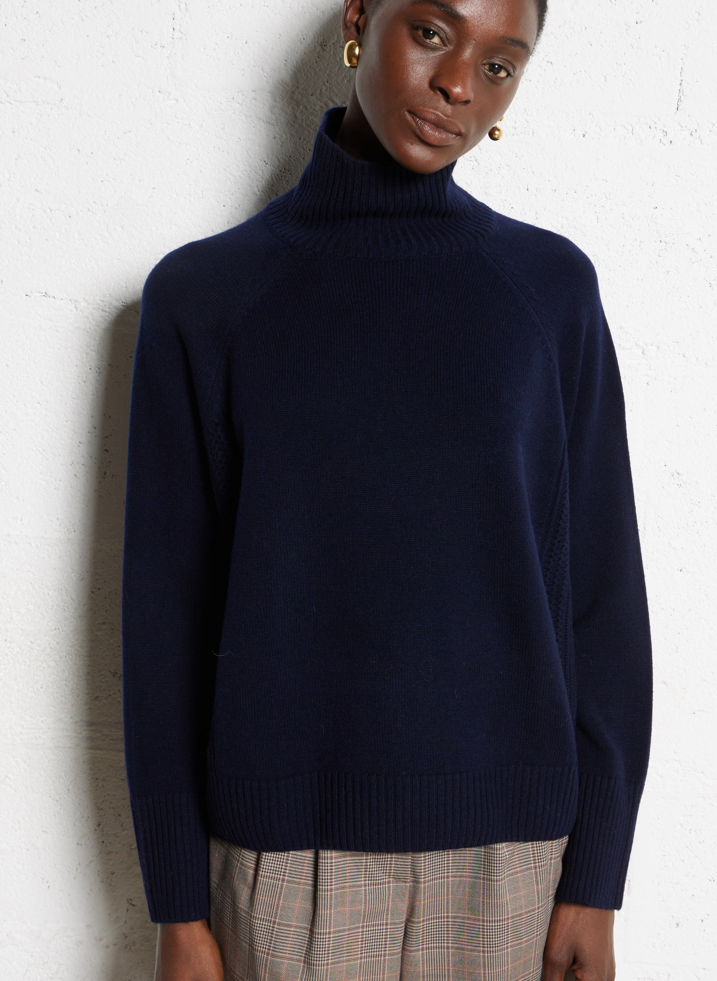 Boat-neck contrast-knit wool sweater  DES PETITS HAUTS