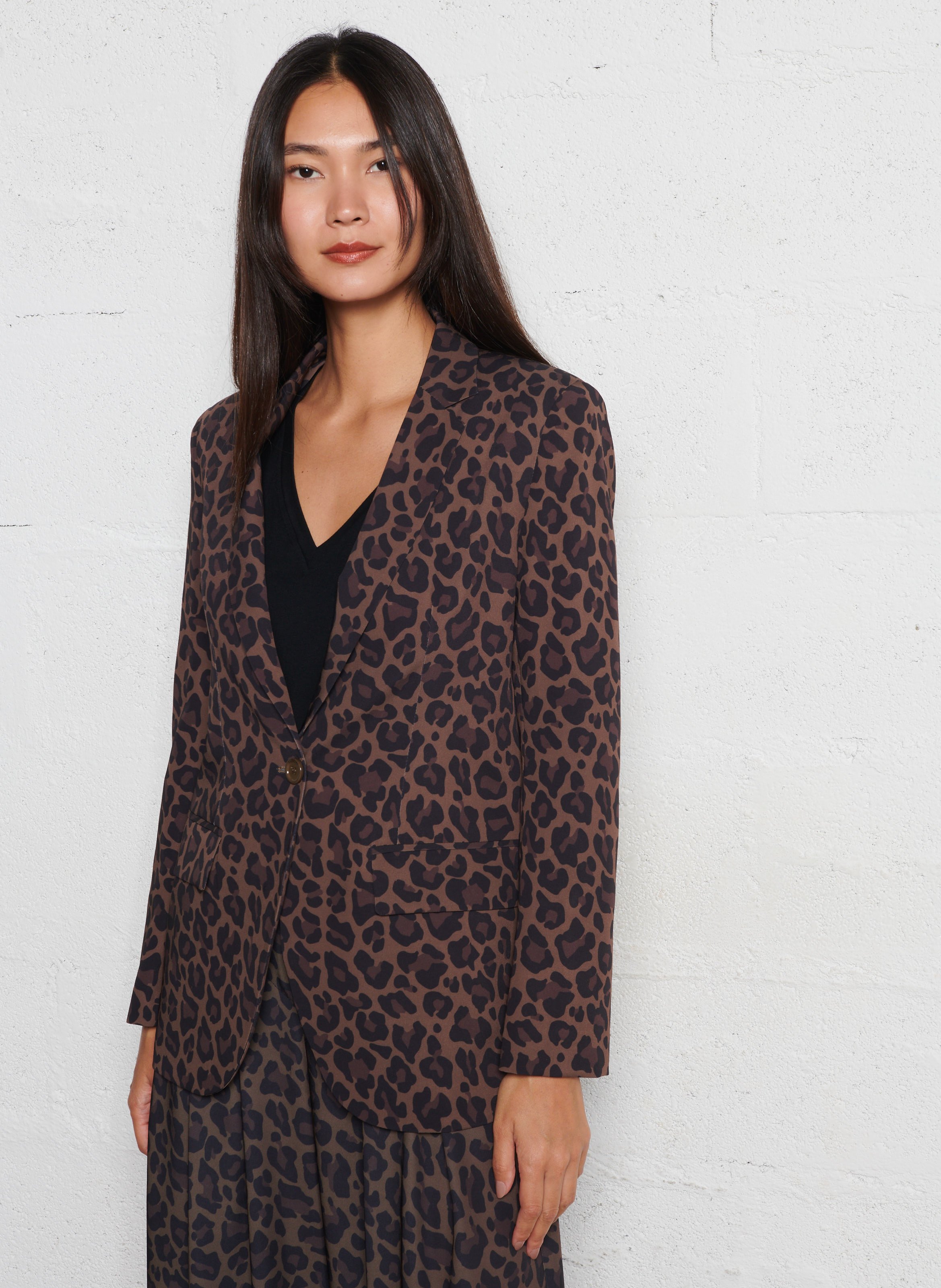 Veste col tailleur imprimée IMPERIAL Marron