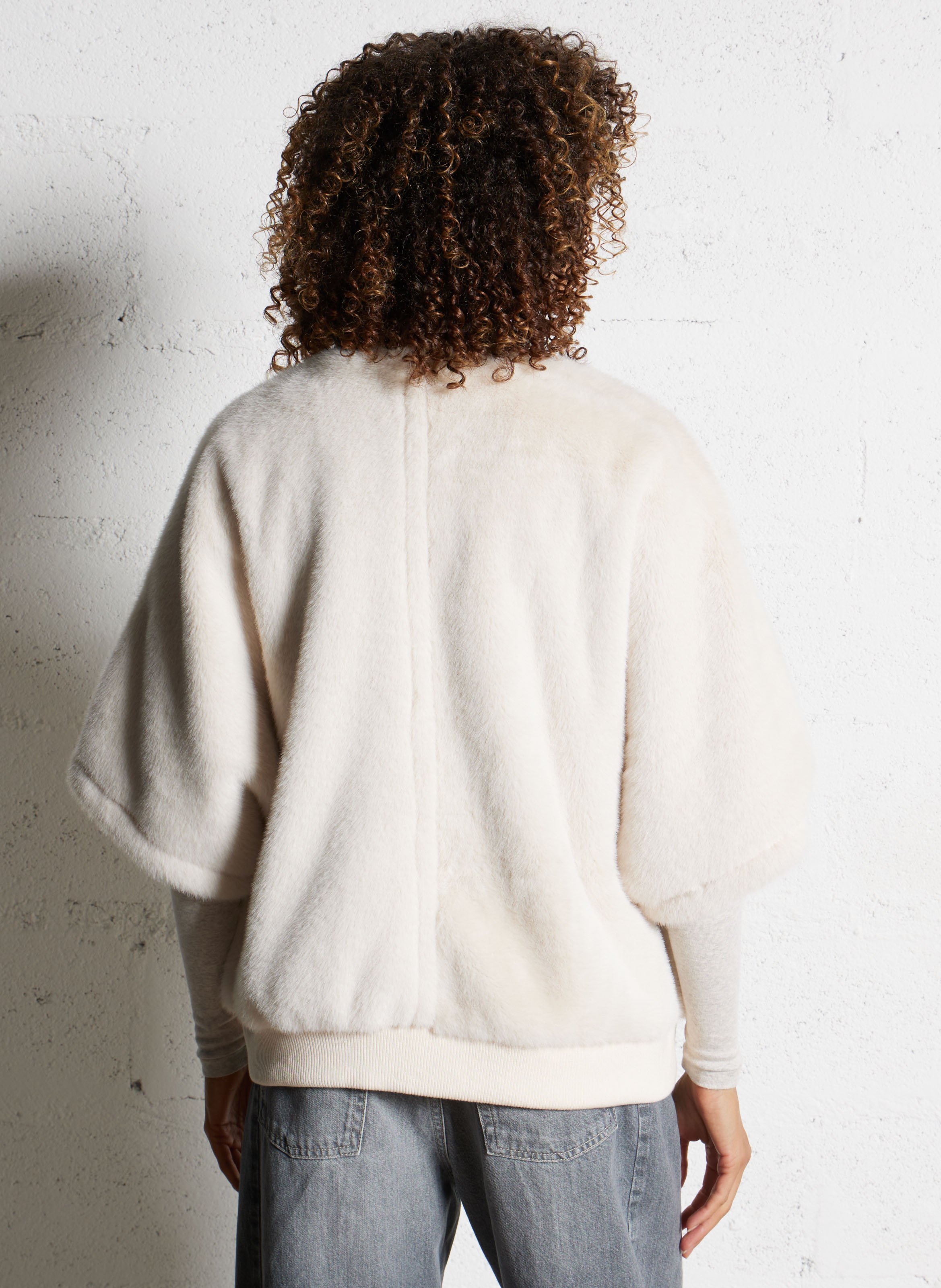 Veste ample col teddy  BOMBERS ORIGINAL Beige