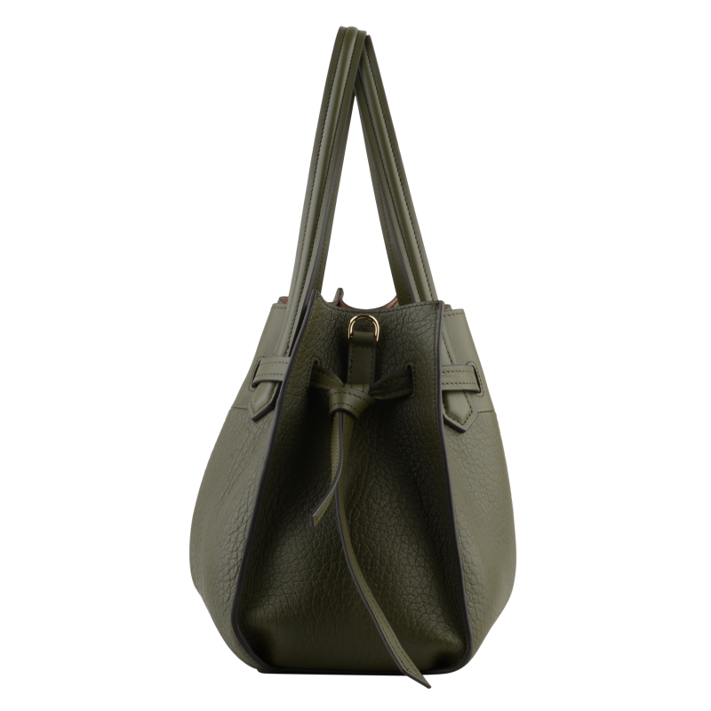Handbag - cowhide leather POURCHET Khaki