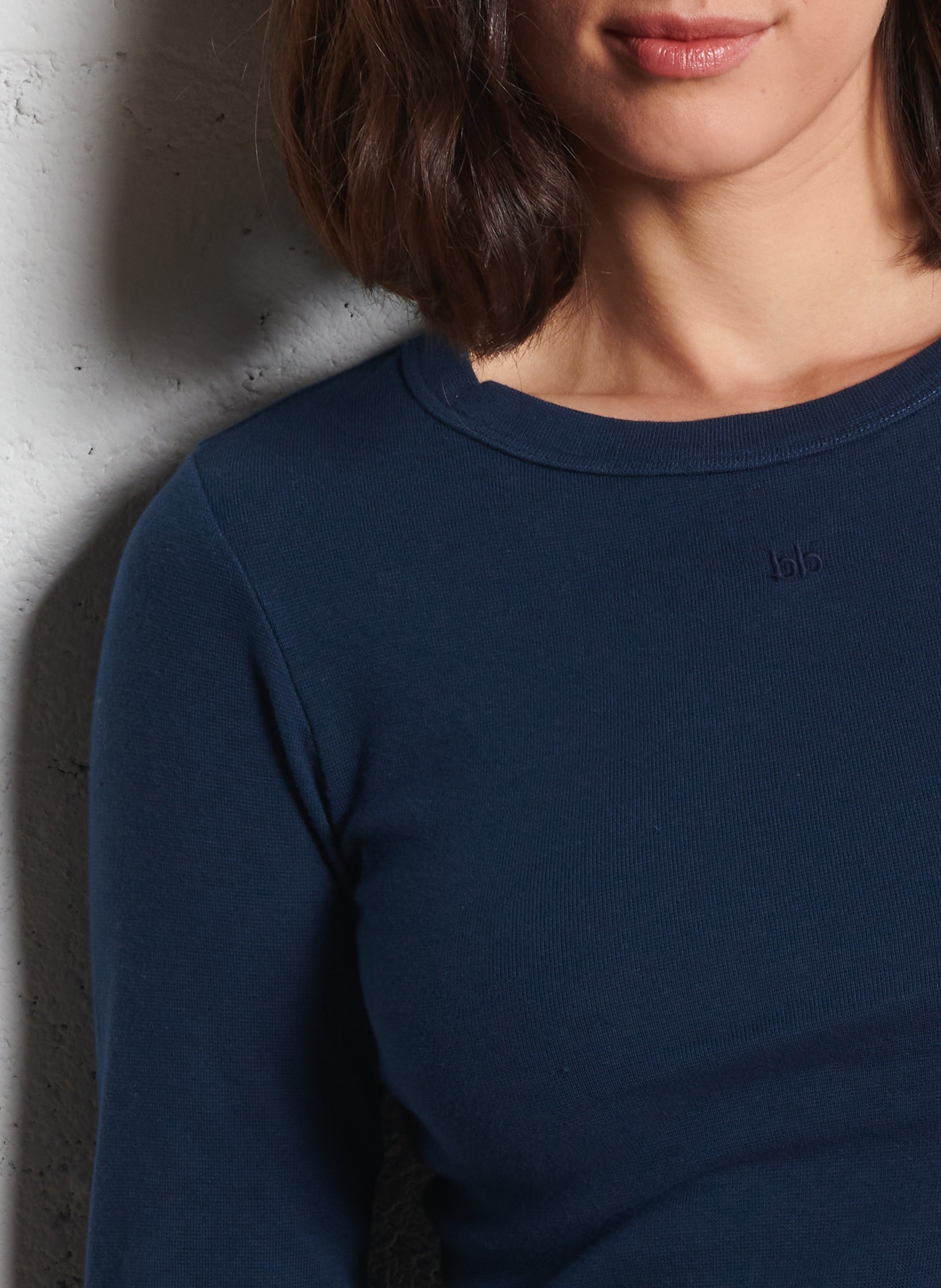Gestreept T-shirt in marinelook met lange mouwen BELLEROSE Blauw