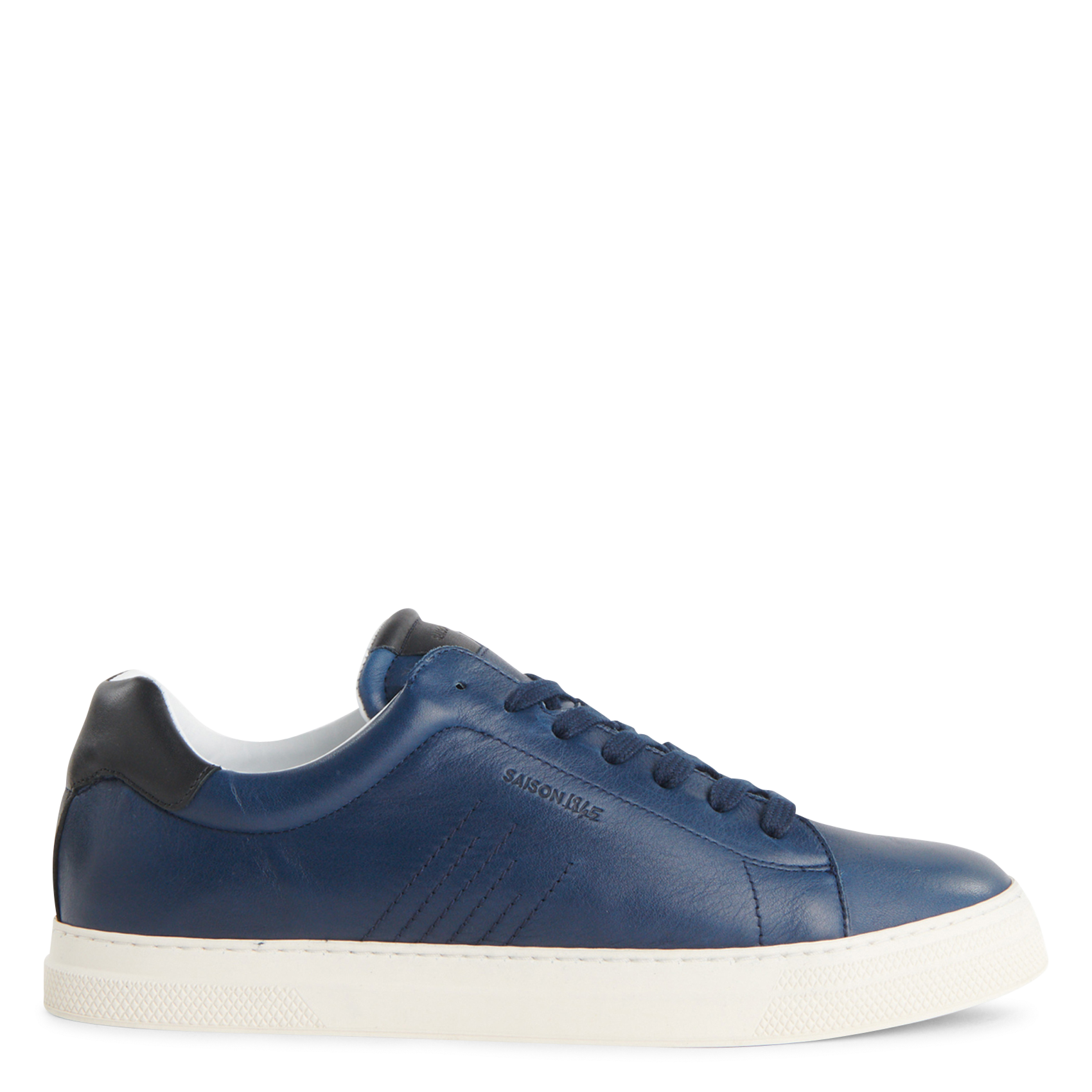 Plain low leather trainers SAISON 1865 Blue