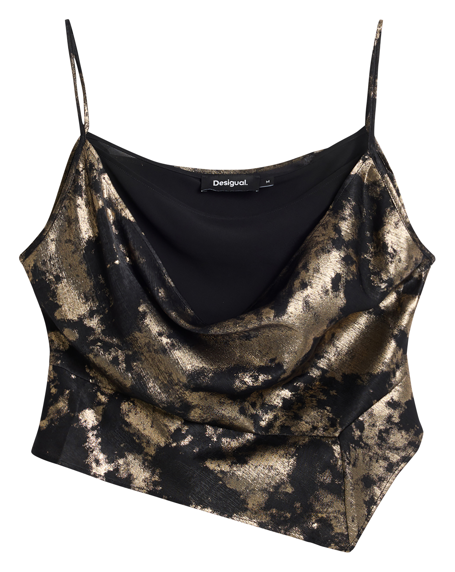 Top bretelles drapé à imprimé DESIGUAL Noir