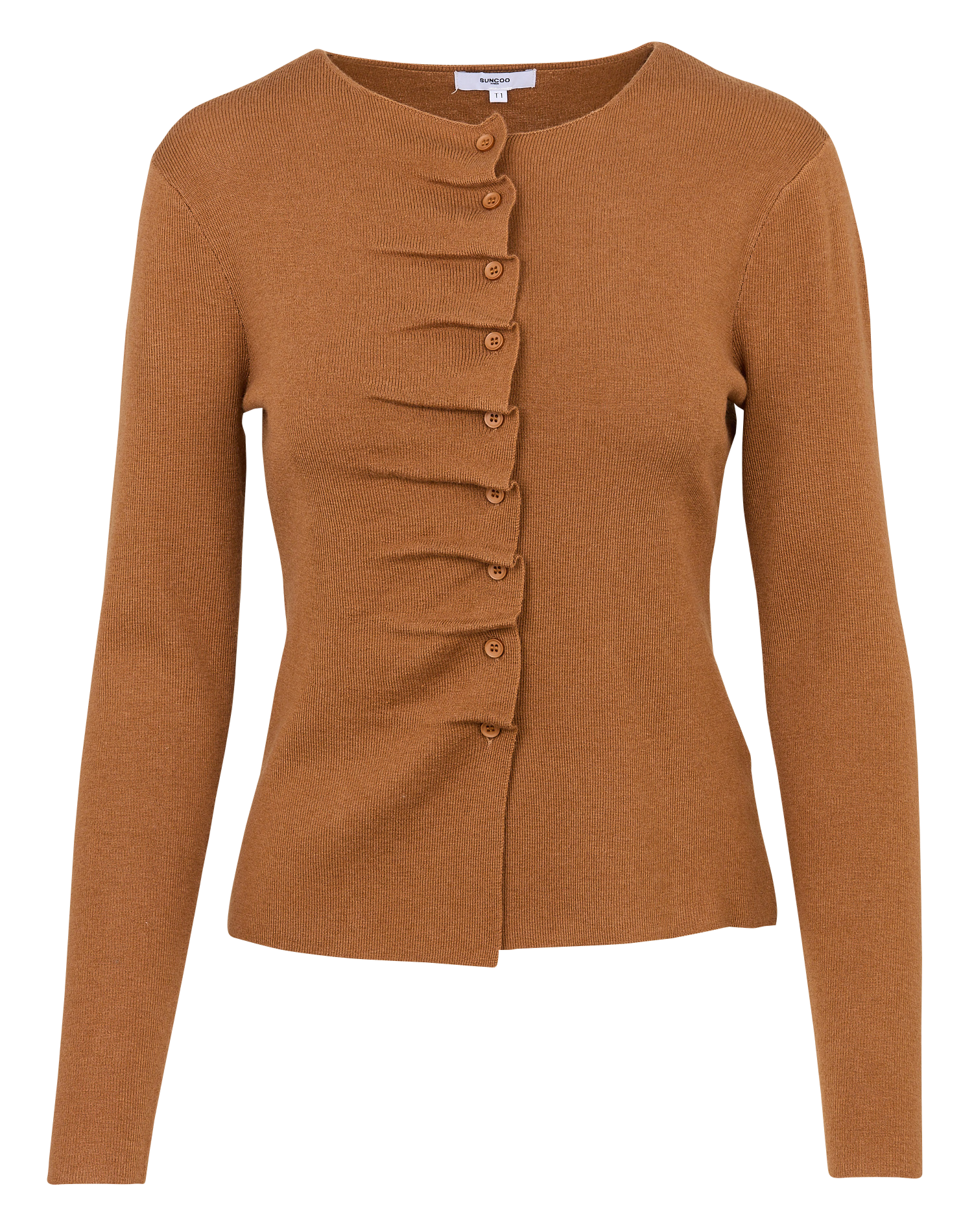 Gilet droit plissé uni SUNCOO Beige