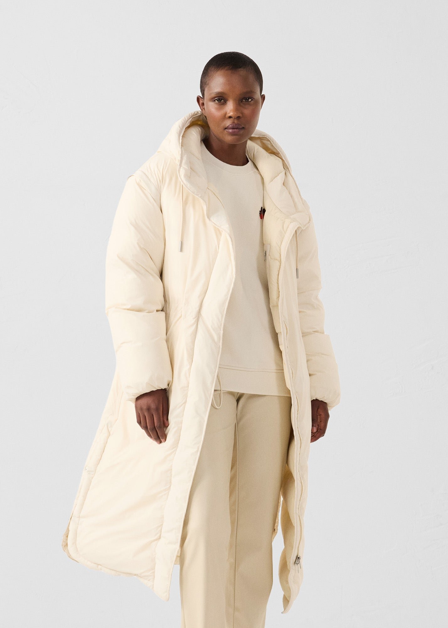Long stretch padded coat for extreme cold - Brooke JOTT White