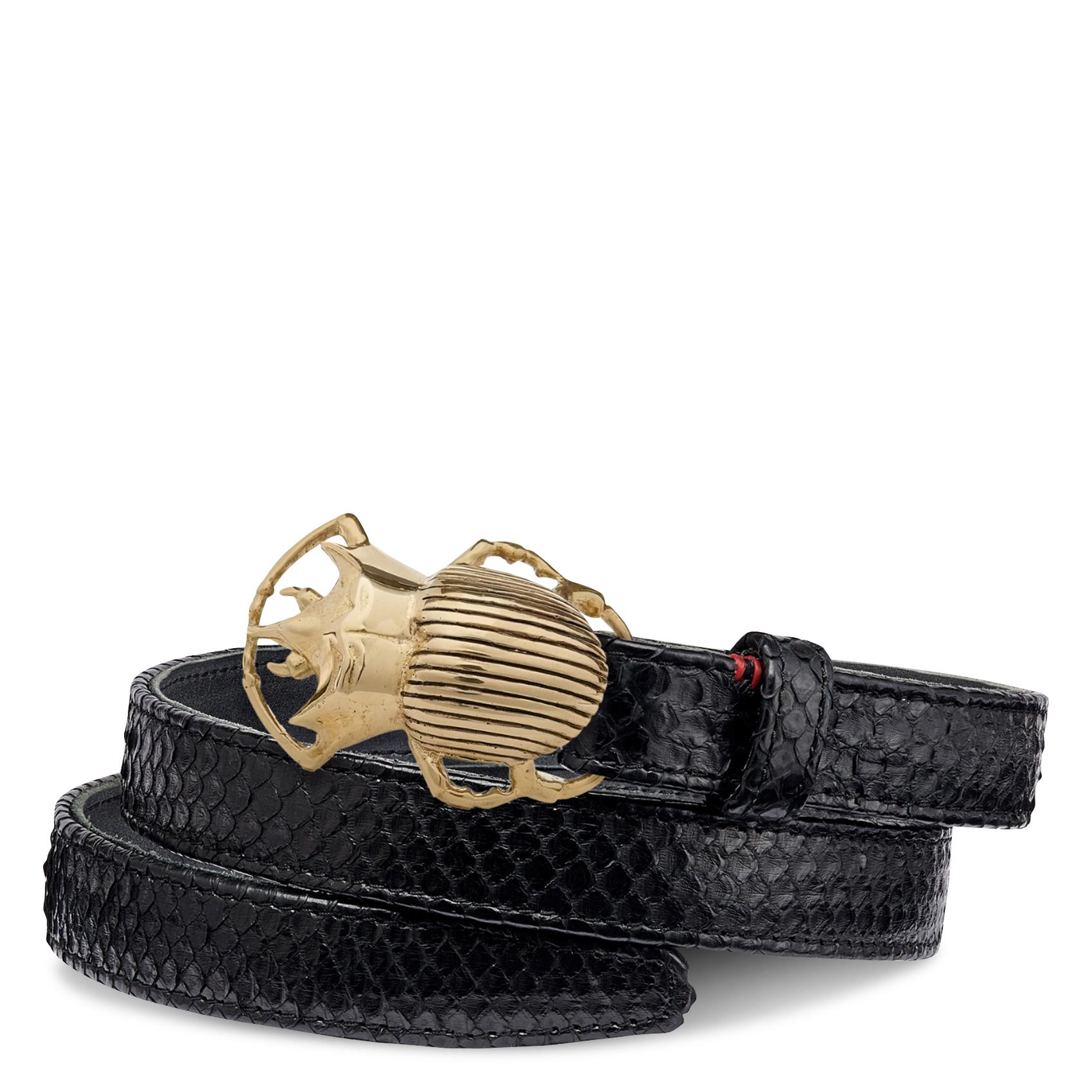 Ceinture bijou en cuir aspect python CLARIS VIROT Noir