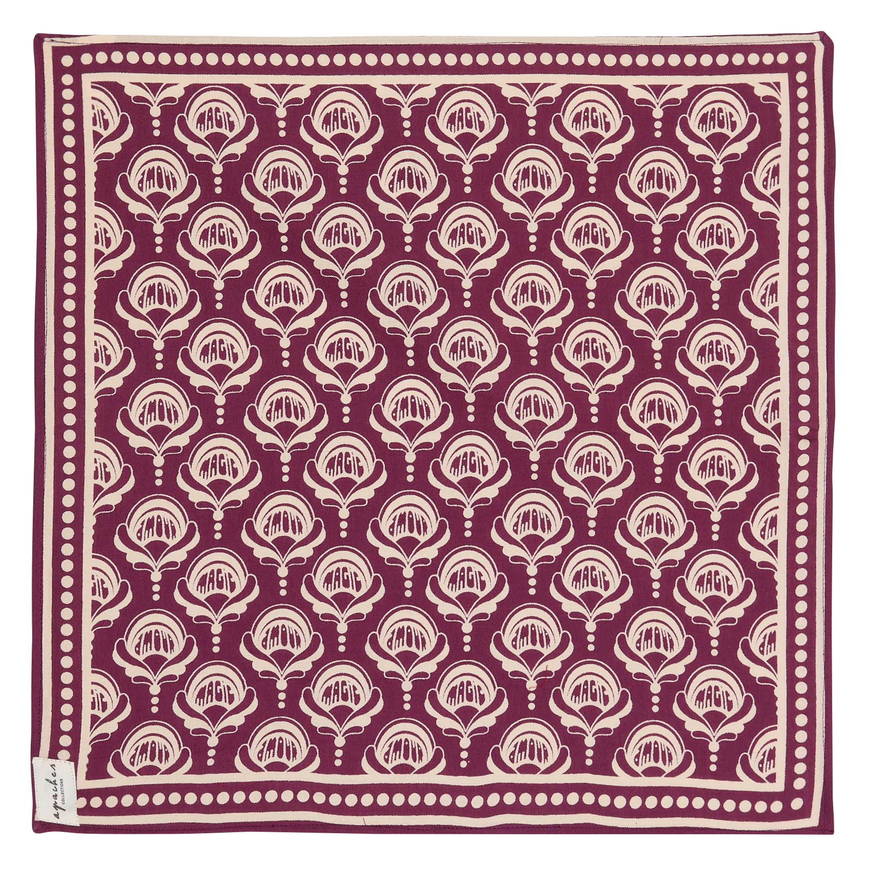 Foulard carré imprimé en coton APACHES COLLECTIONS Rouge