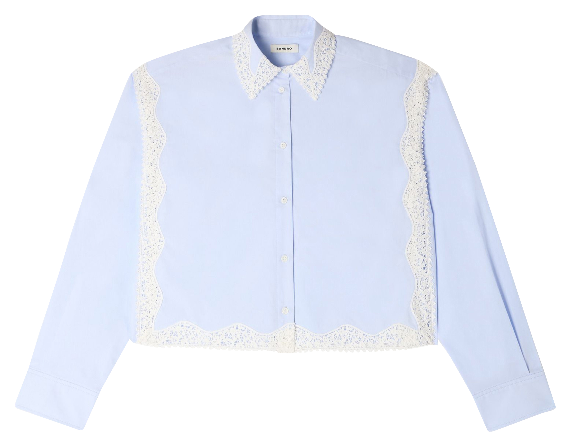 Cotton shirt with classic collar SANDRO Blue
