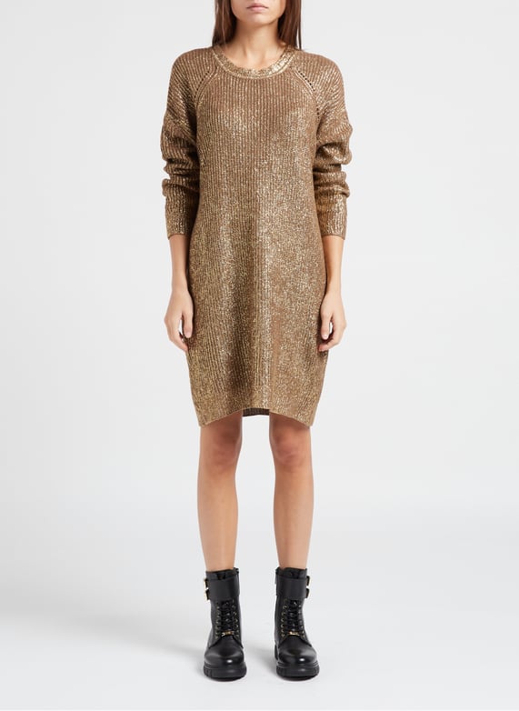 Short round-neck knit dress - S Short round-neck knit dress - S