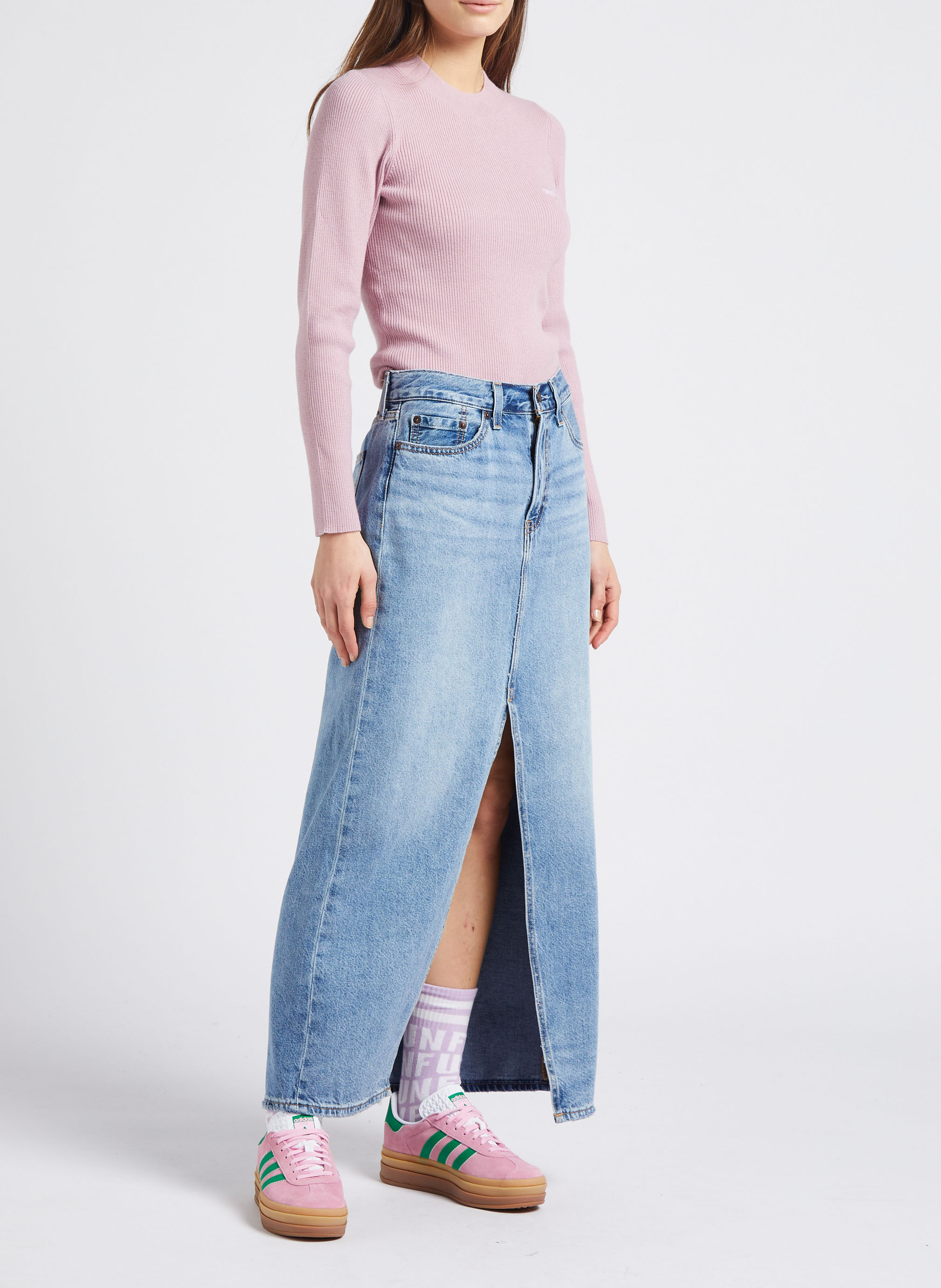 Pull col rond en maille côtelée LEVI'S Bleu