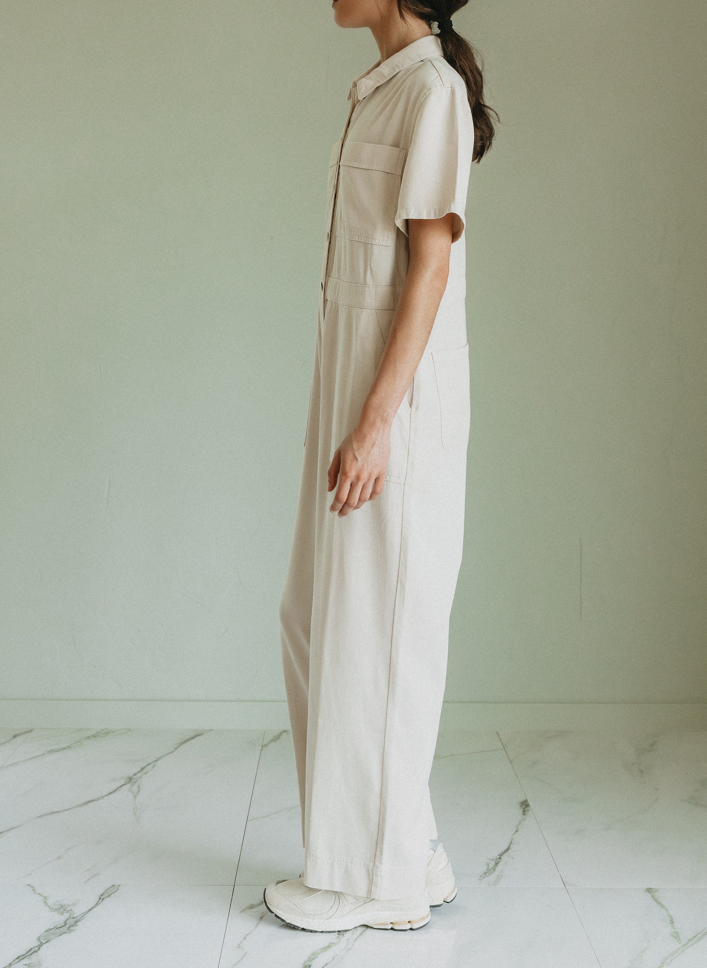 Wide-leg buttoned jumpsuit INDI & COLD Grey