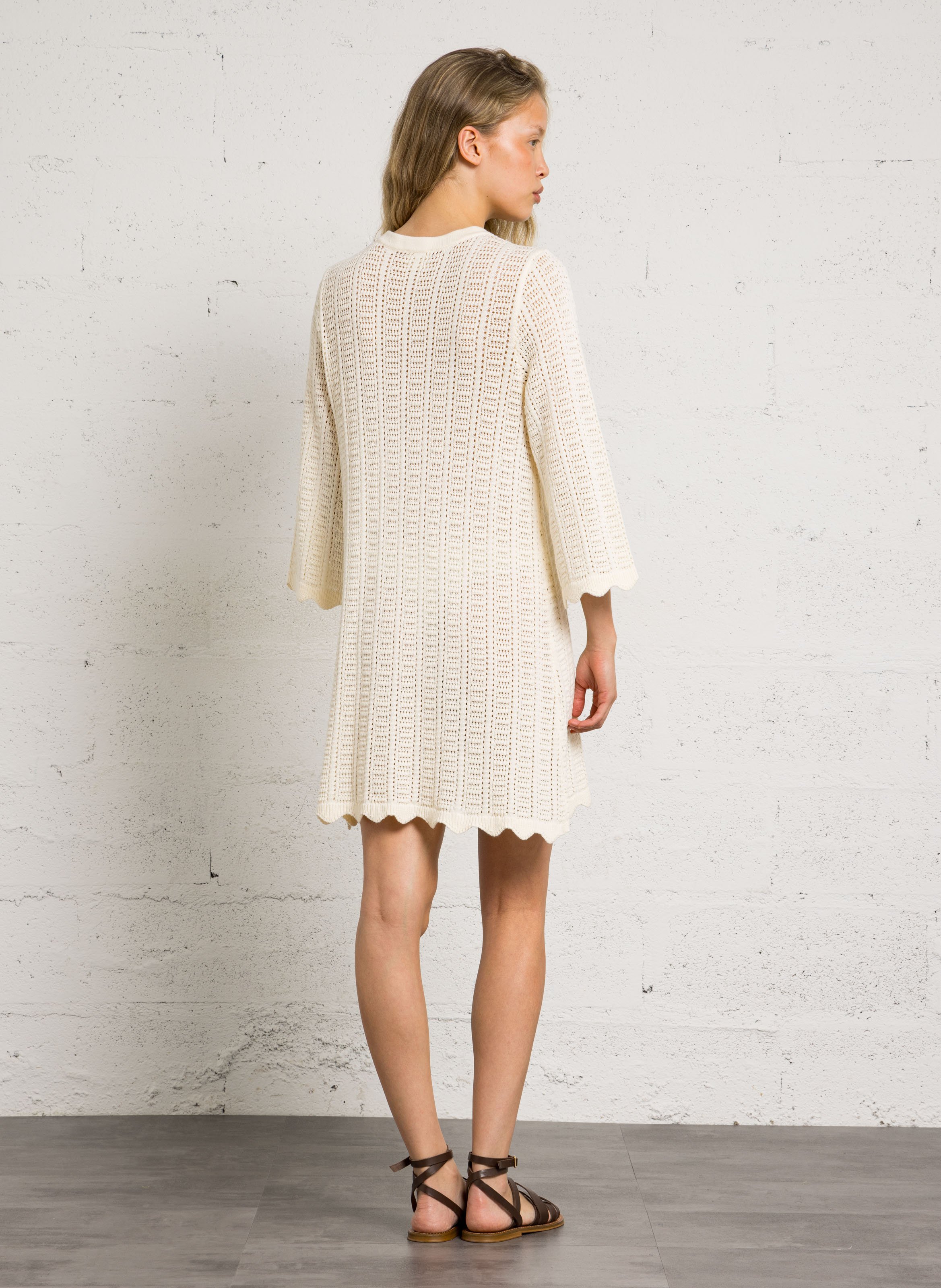 Gebreide ajourjurk PETITE MENDIGOTE Beige