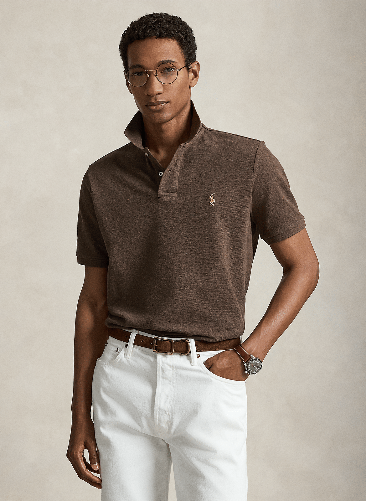 Getailleerde katoenen polo met korte mouwen POLO RALPH LAUREN