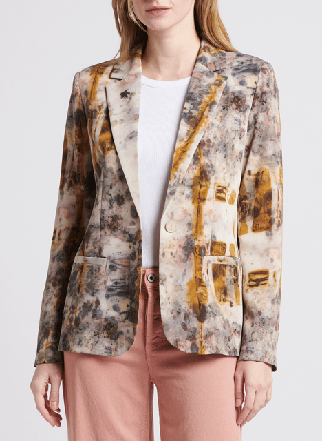 Veste de tailleur droite à imprimée PLEASE Beige