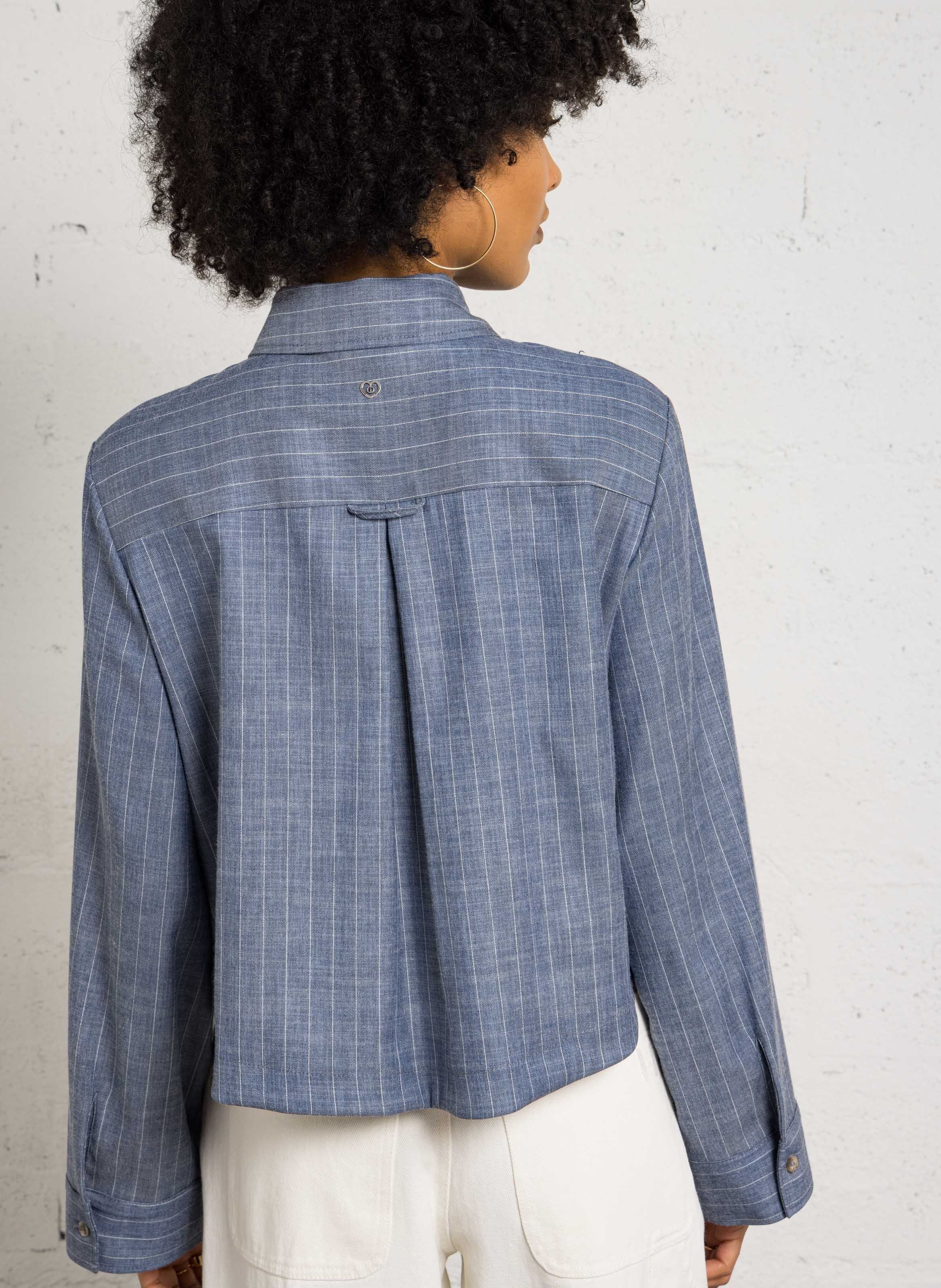 Chemise oversize col classique  PLEASE Bleu