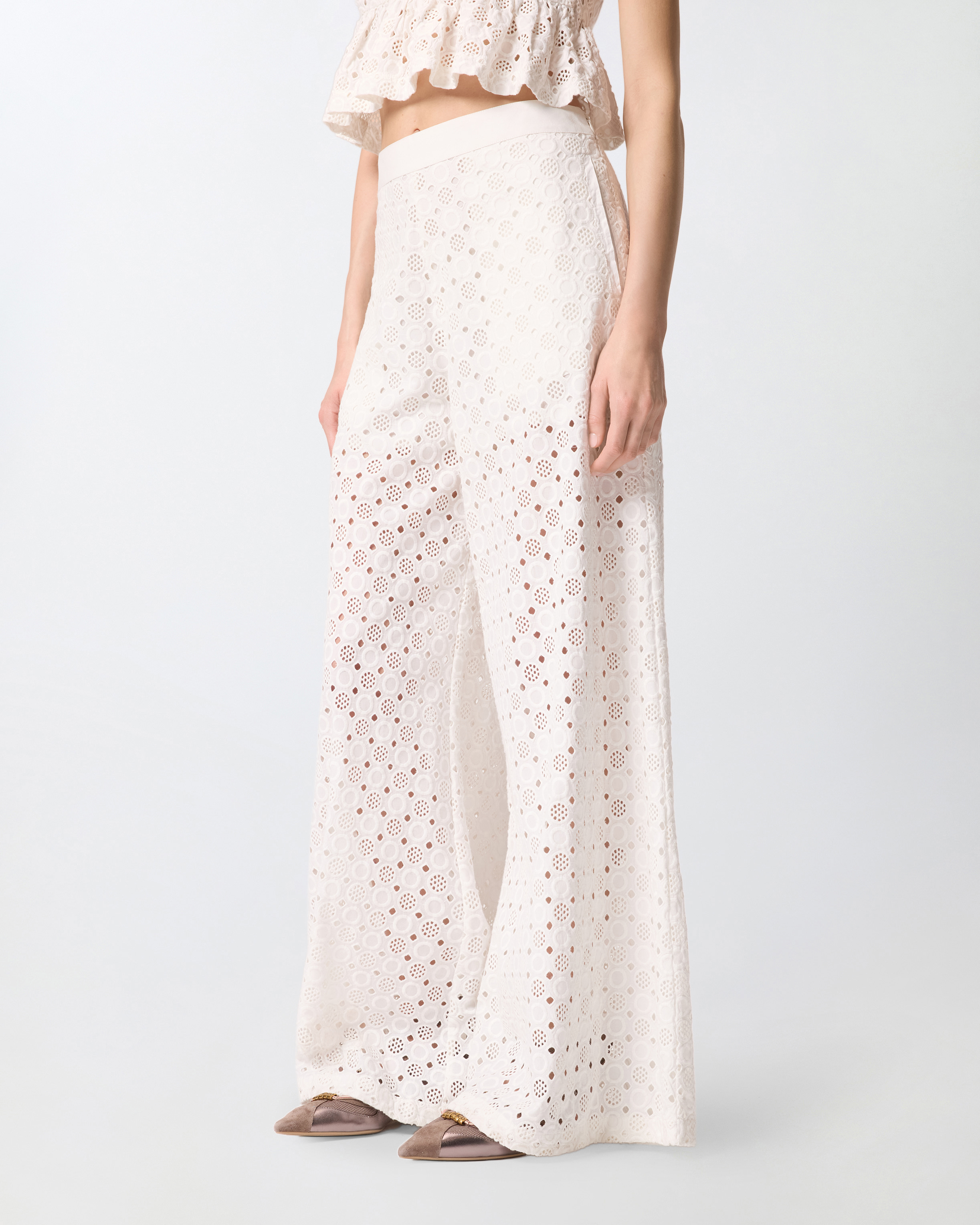 Pantalon à motif ajouré PINKO Blanc