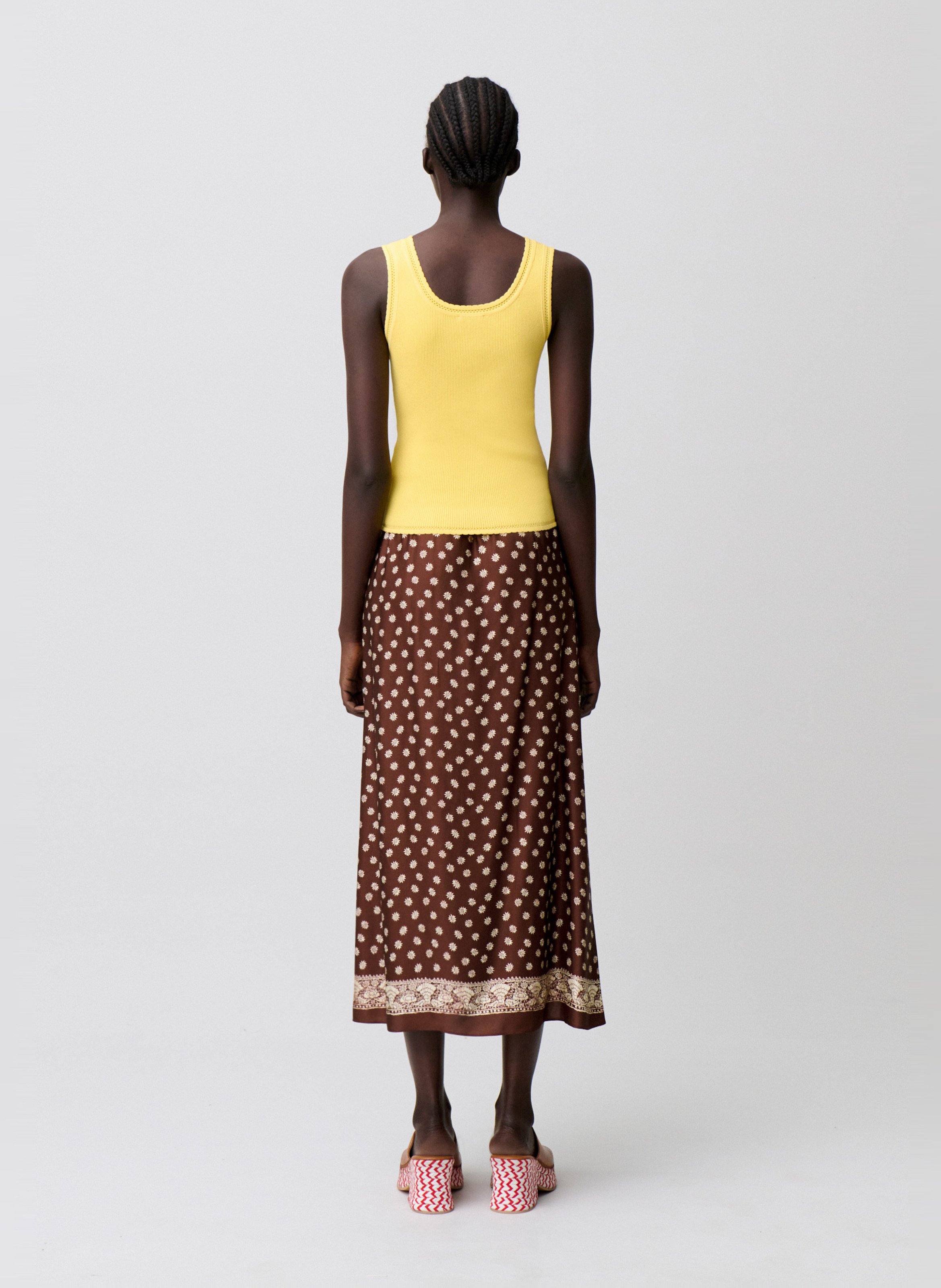 Débardeur ajusté à bords contrastés CLAUDIE PIERLOT Jaune