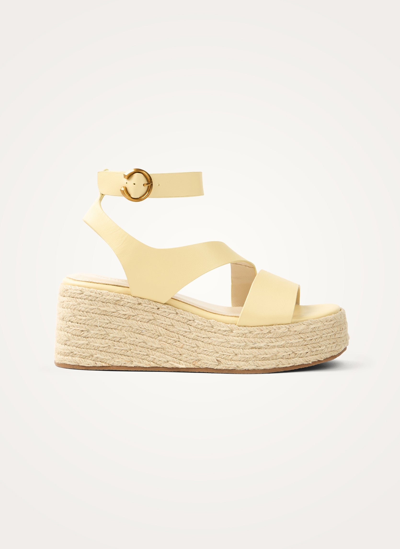 Platform sandals in metallic effect leather with strap VANESSA WU