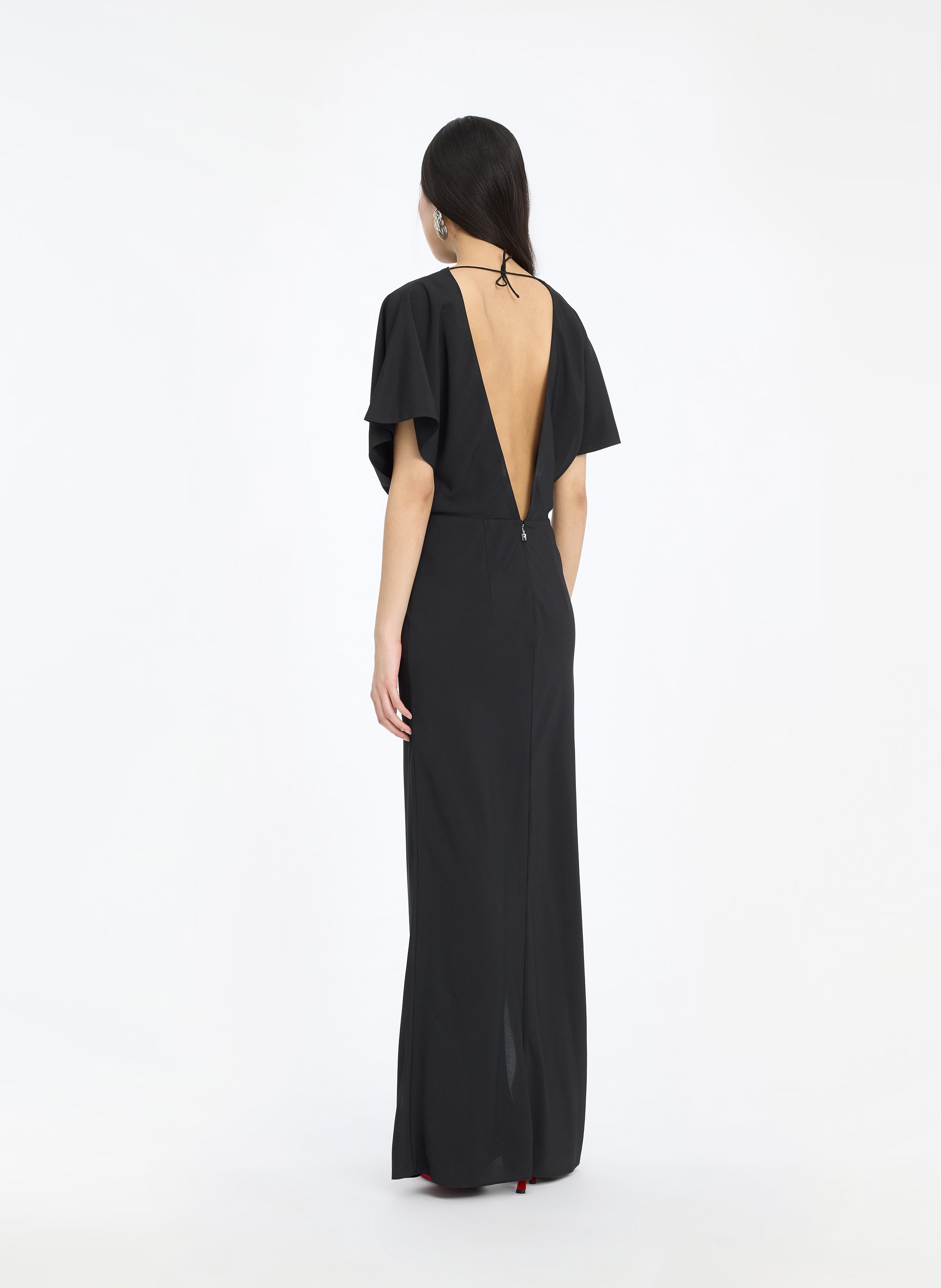 Long slit dress ROTATE Black