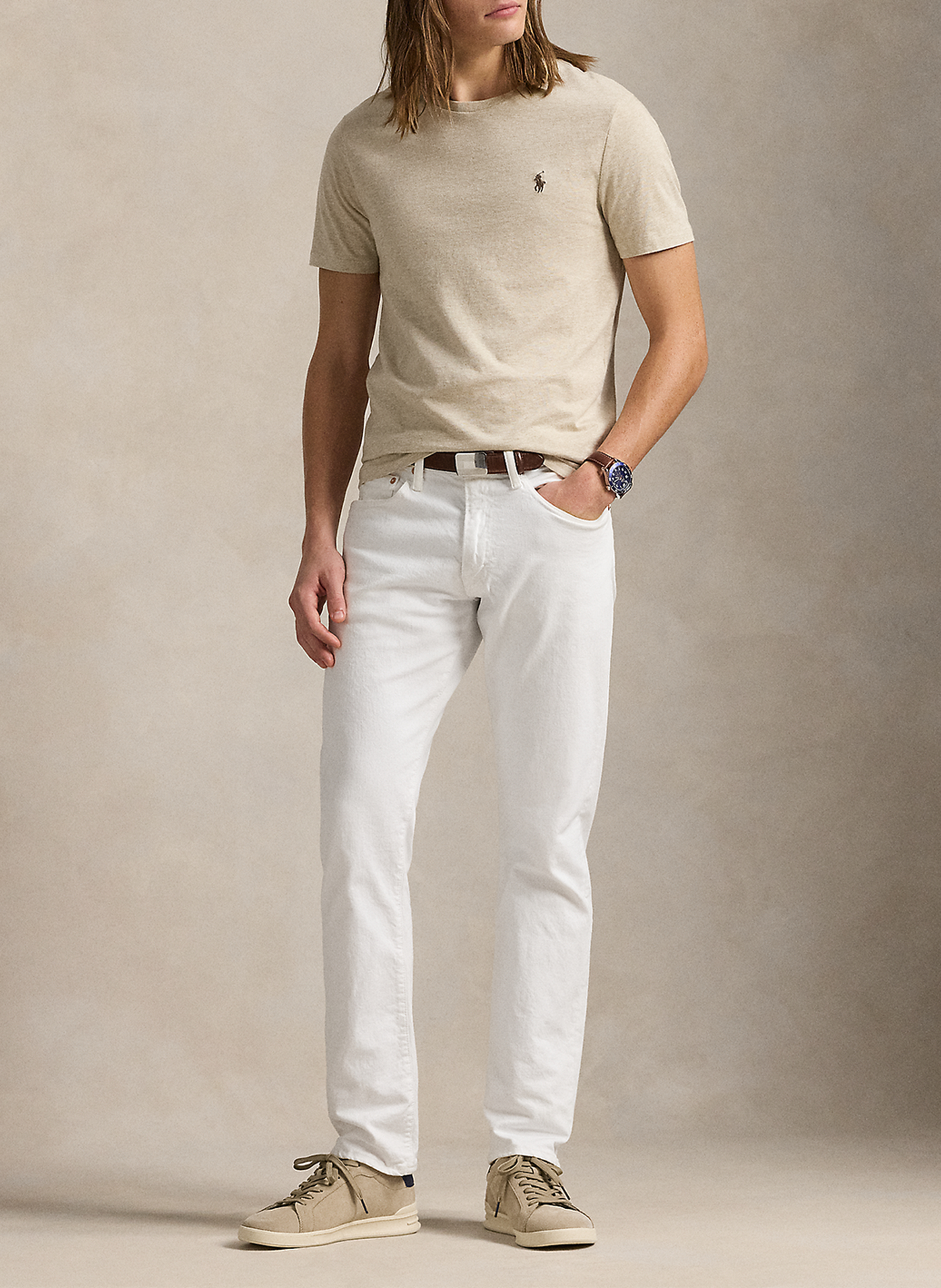 Rundhals-T-Shirt aus Baumwolle, Regular Fit POLO RALPH LAUREN Beige