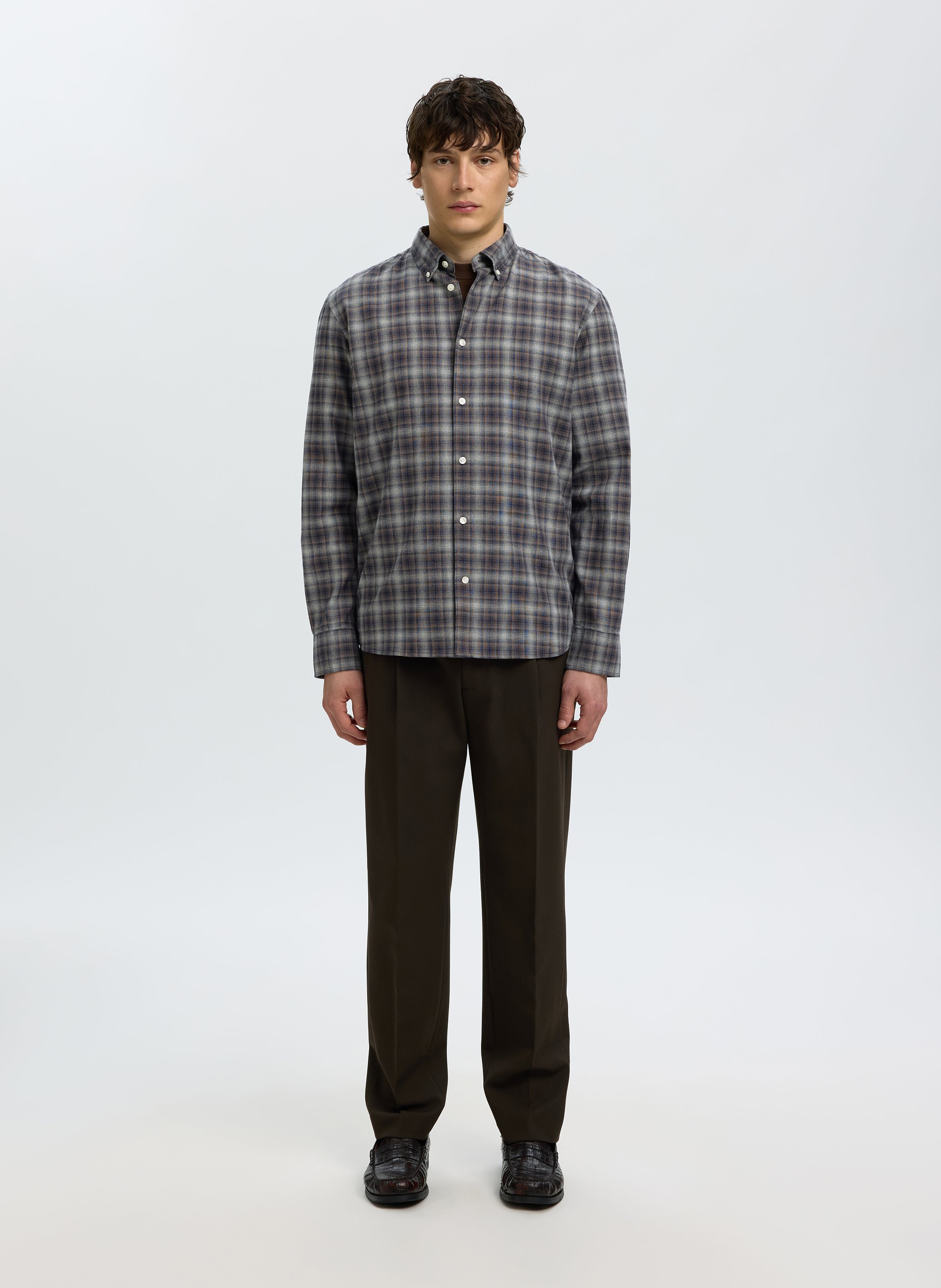 Chemise droite en coton  SELECTED Bleu