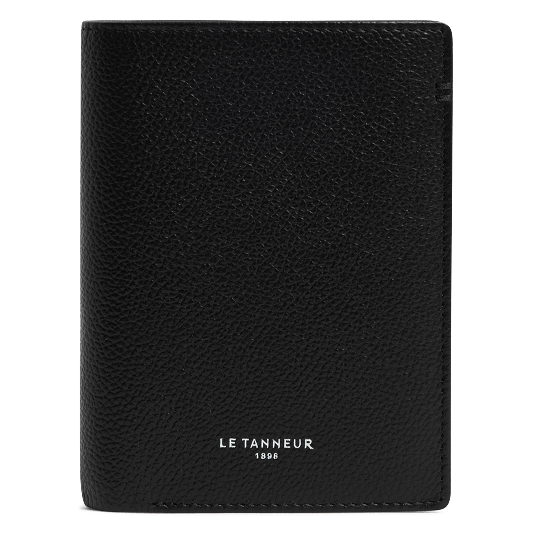 Vertical cowhide leather wallet LE TANNEUR Black