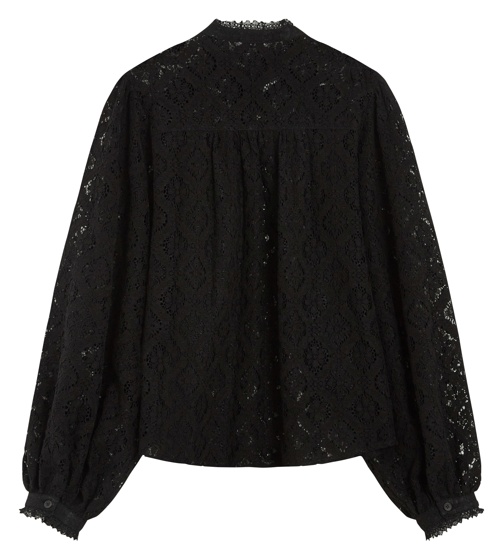 Chemise droite à dentelle GRACE ET MILA Noir
