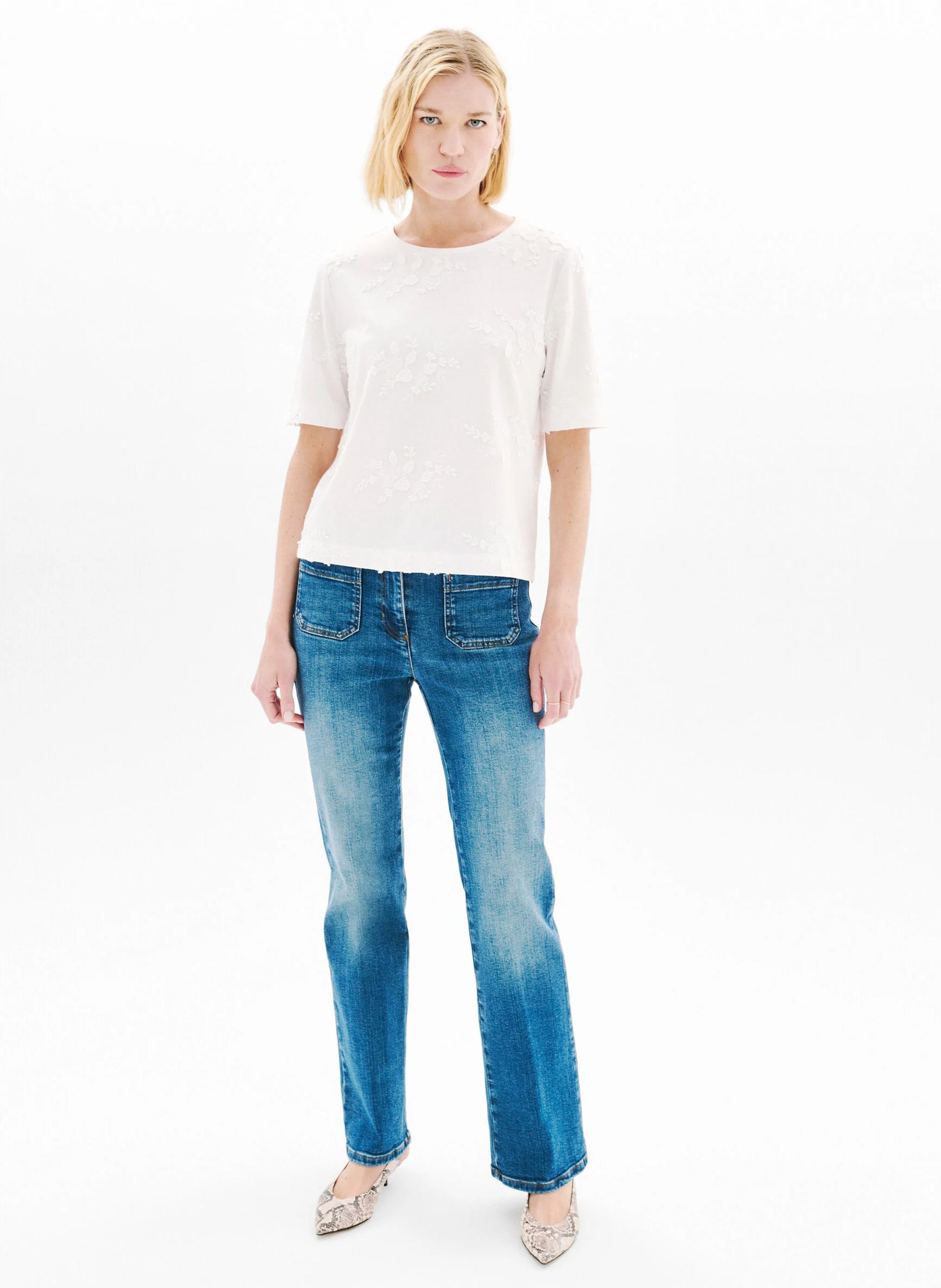 Katoenen T-shirt met ronde hals CAROLL Beige