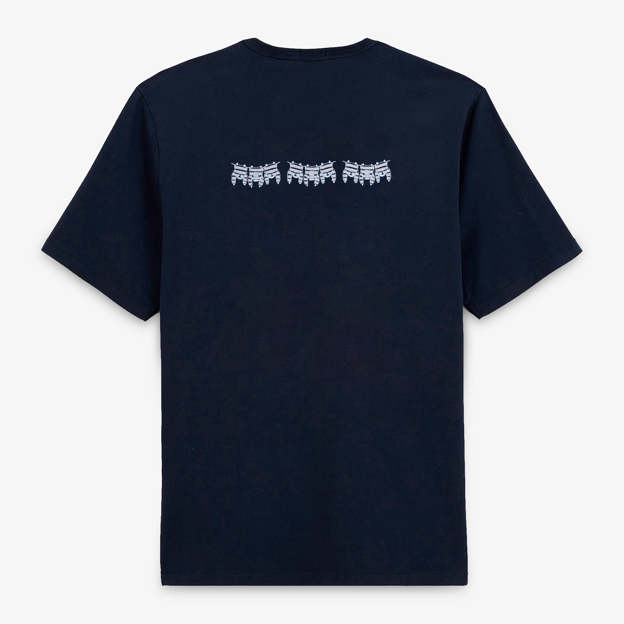 T-shirts col rond en coton avec broderie dos SERGE BLANCO Bleu